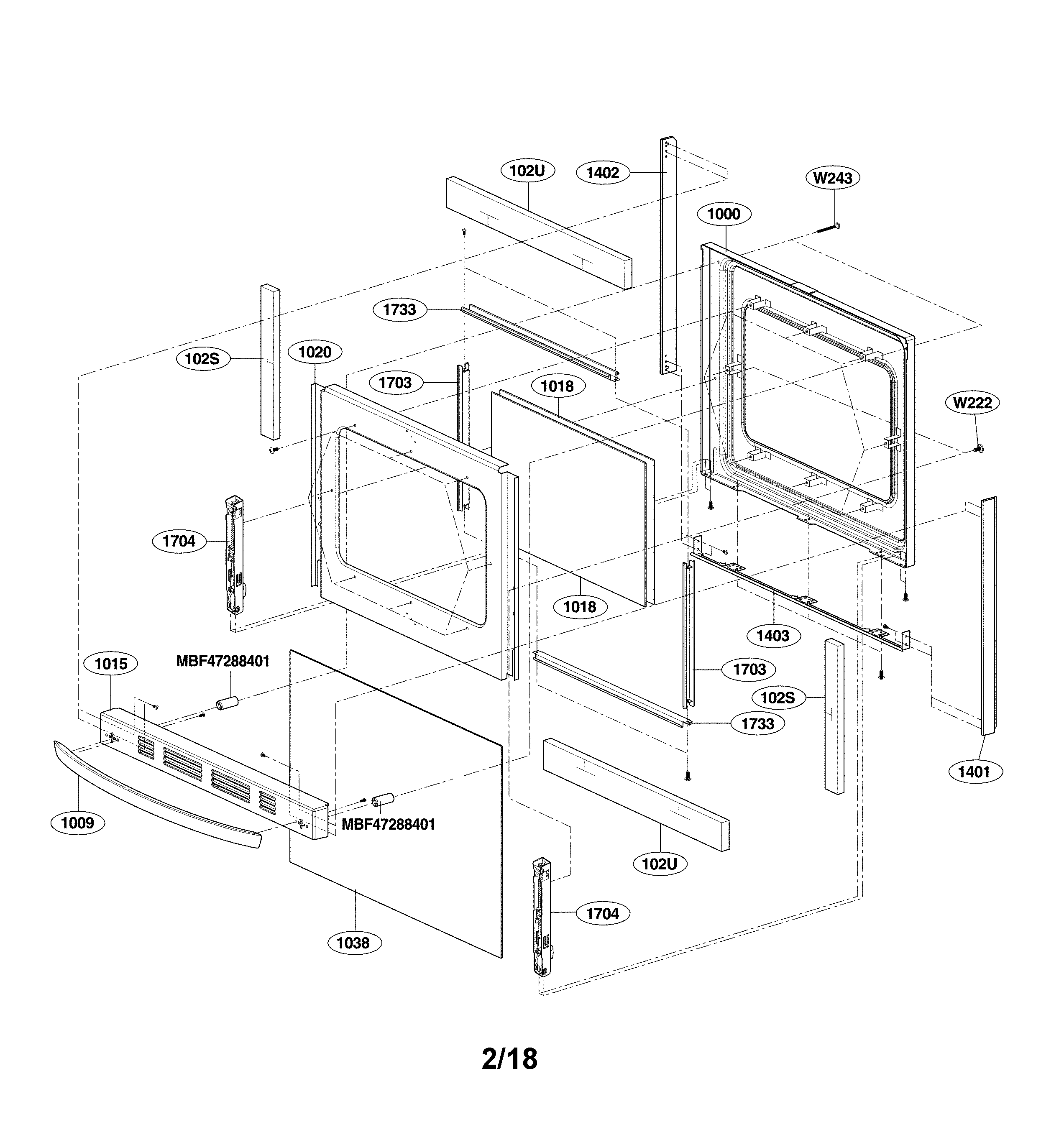 LG LRG3095ST/01 door parts diagram