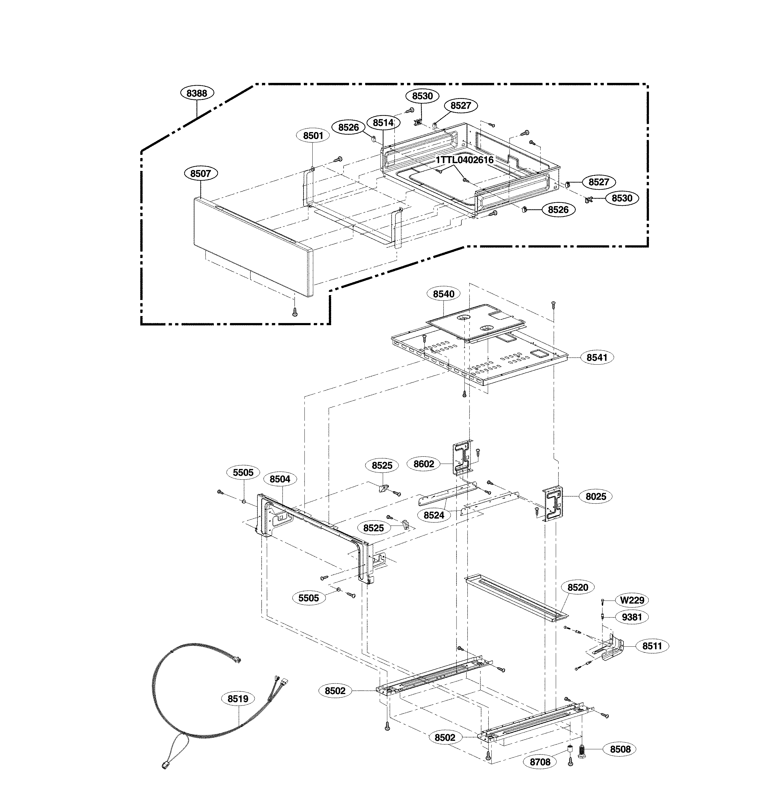 LG LRG3095ST/01 drawer parts diagram