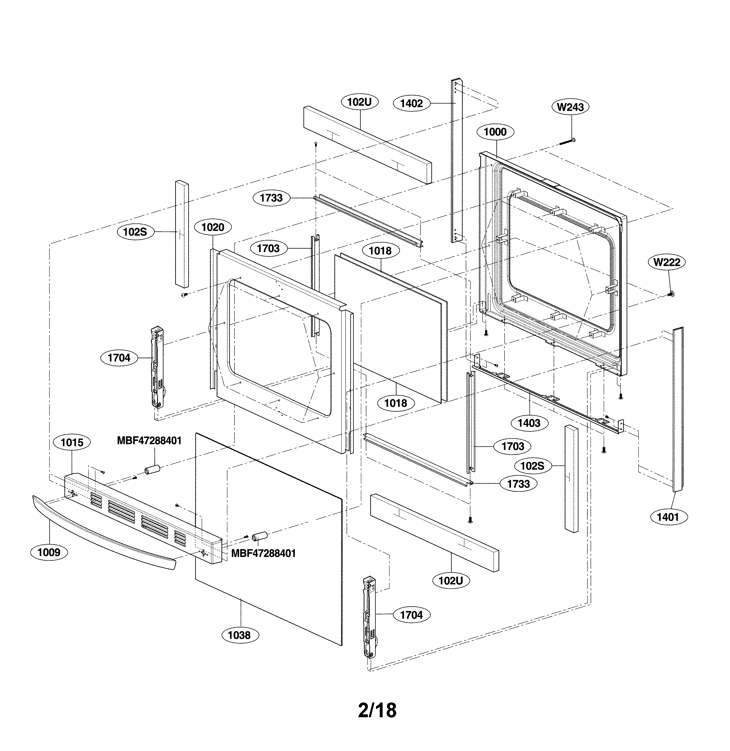 LG LRG3095ST/02 door parts diagram