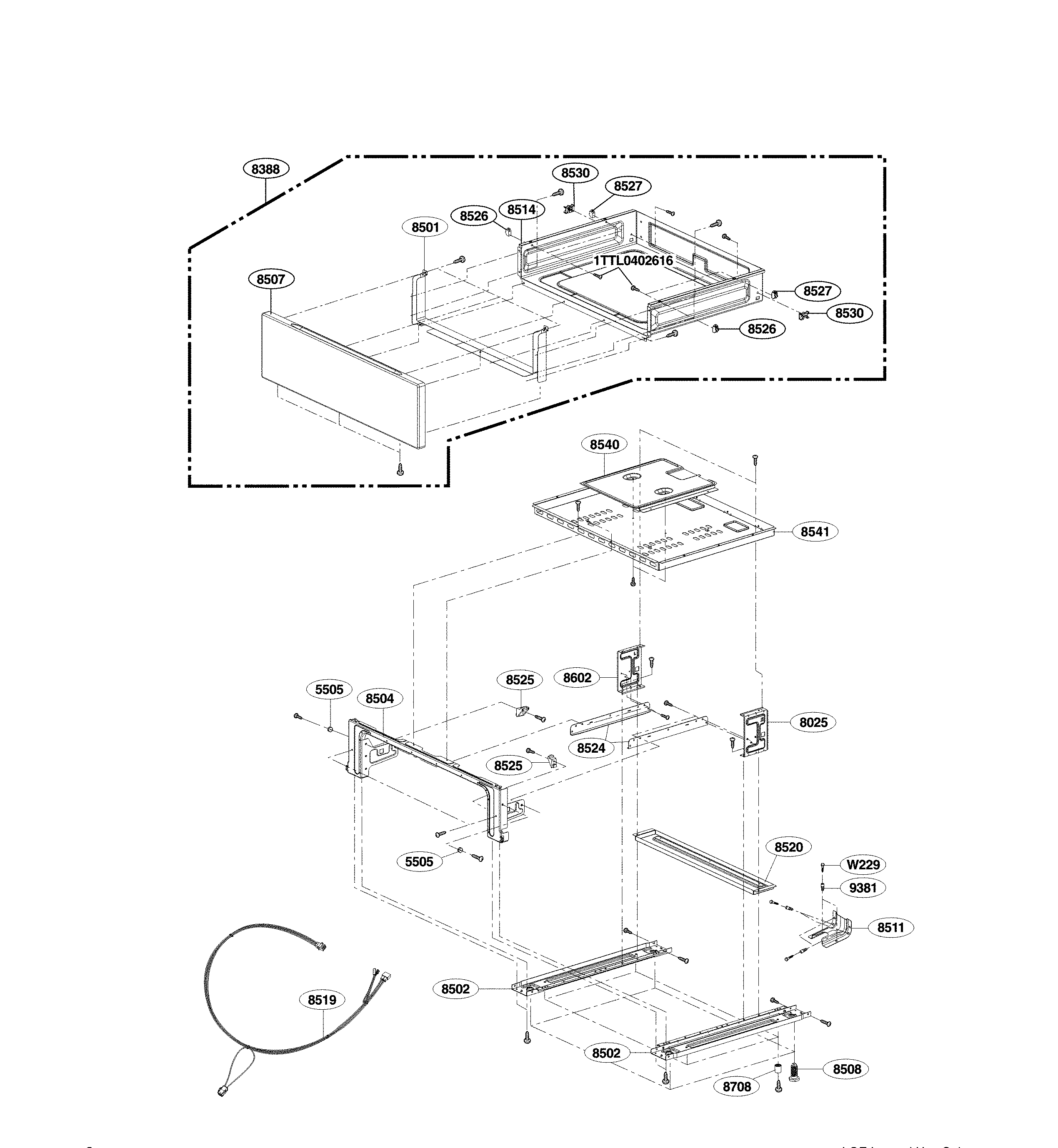 LG LRG3095ST/02 drawer parts diagram