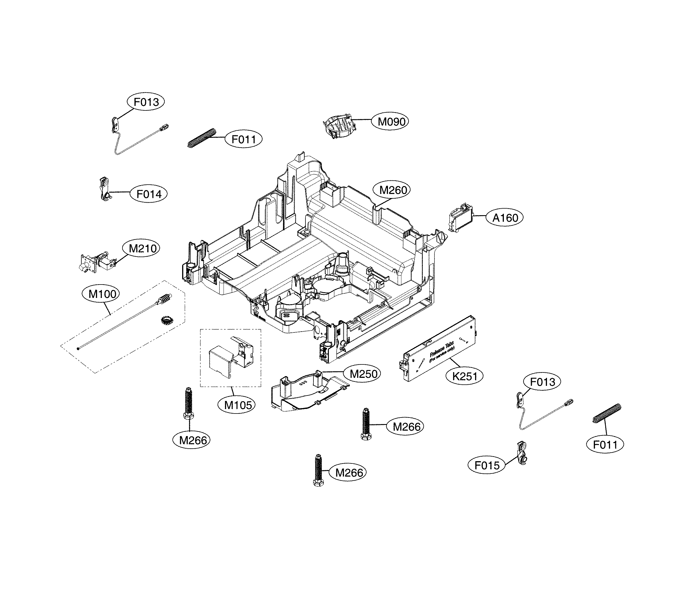 LG LDF5545BB/00 base parts diagram