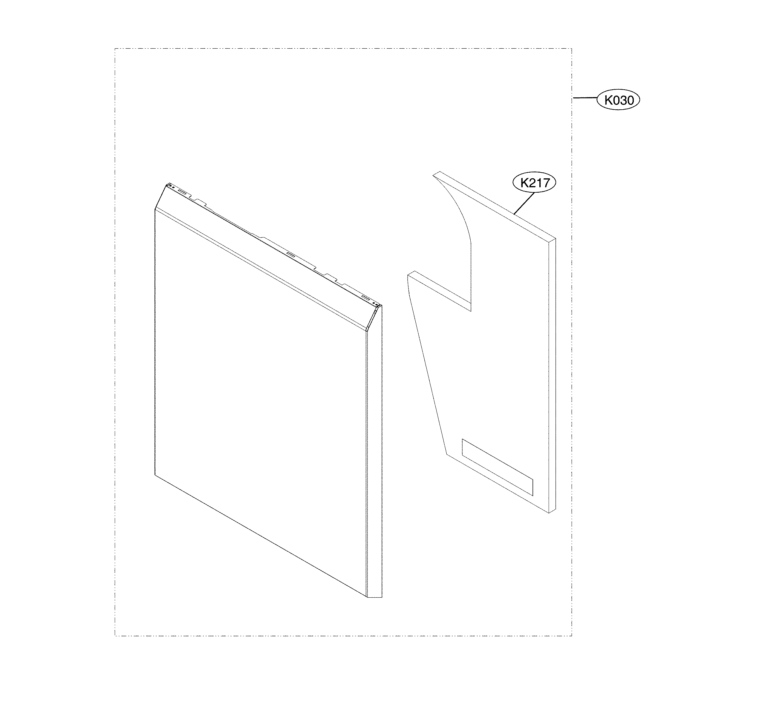 LG LDF5545BB/00 front cover parts diagram