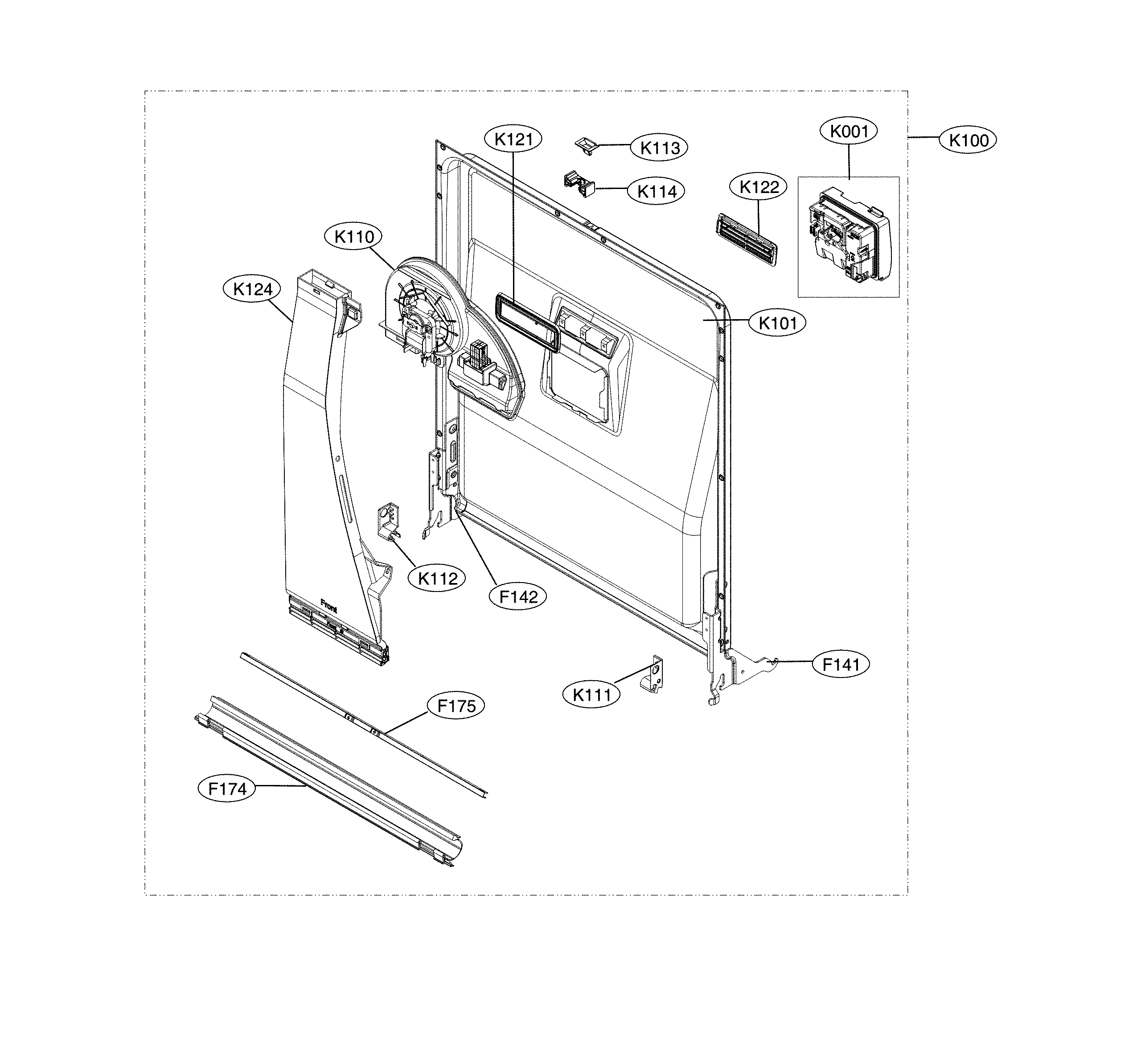 LG LDF5545BB/00 door liner parts diagram