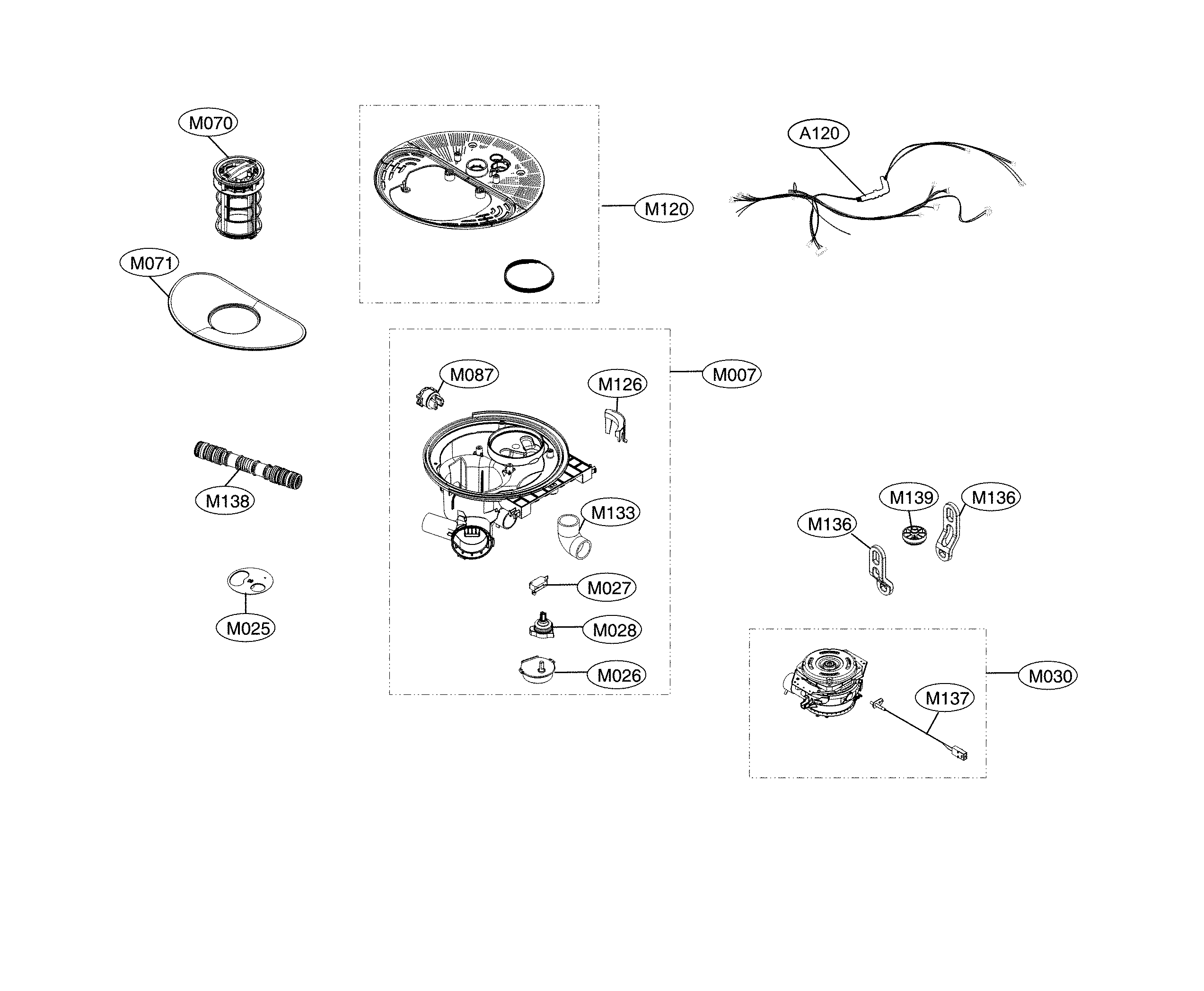 LG LDF5545BB/00 sump parts diagram