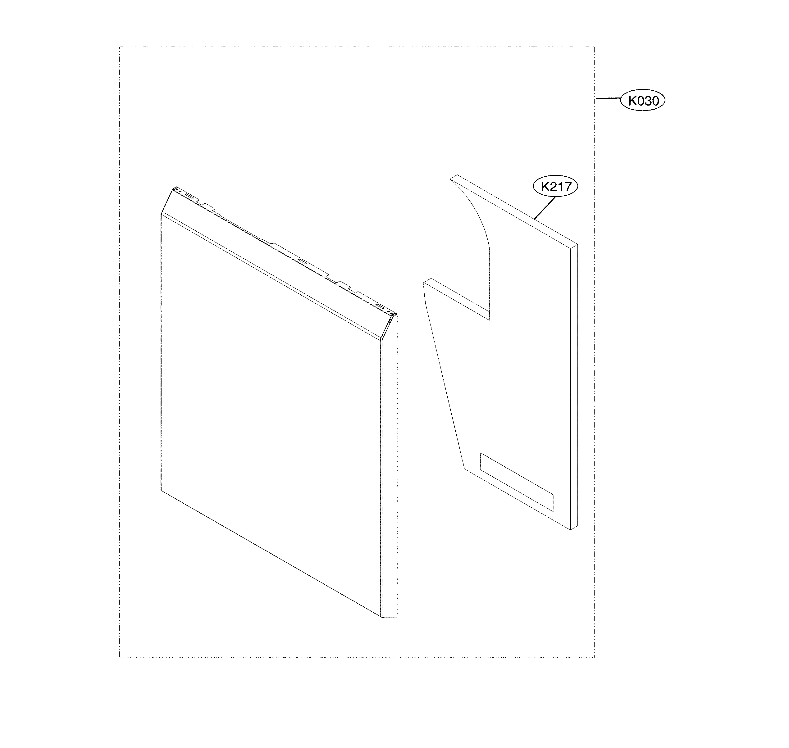 LG LDF5545BD/00 front cover parts diagram