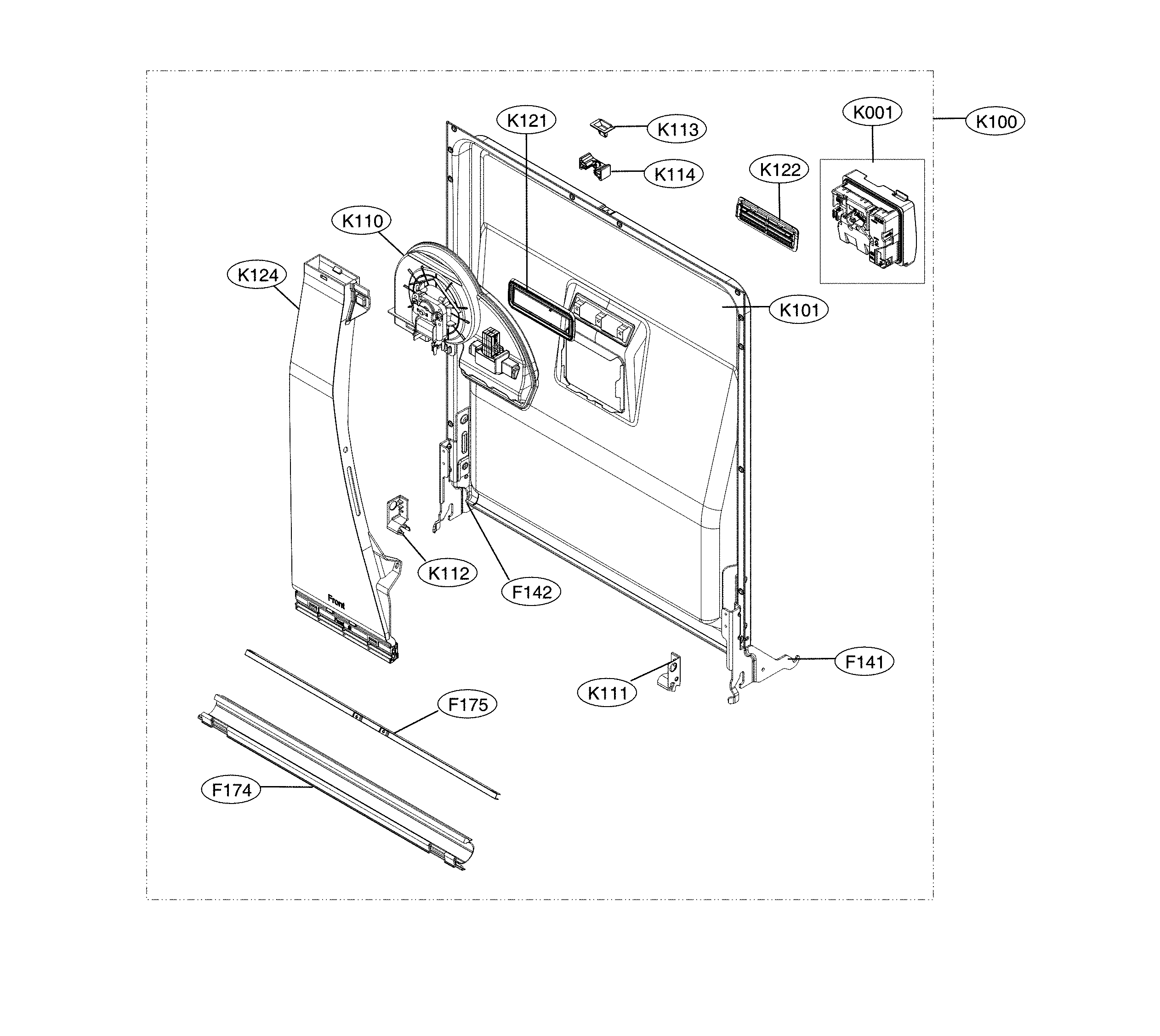 LG LDF5545BD/00 door liner parts diagram