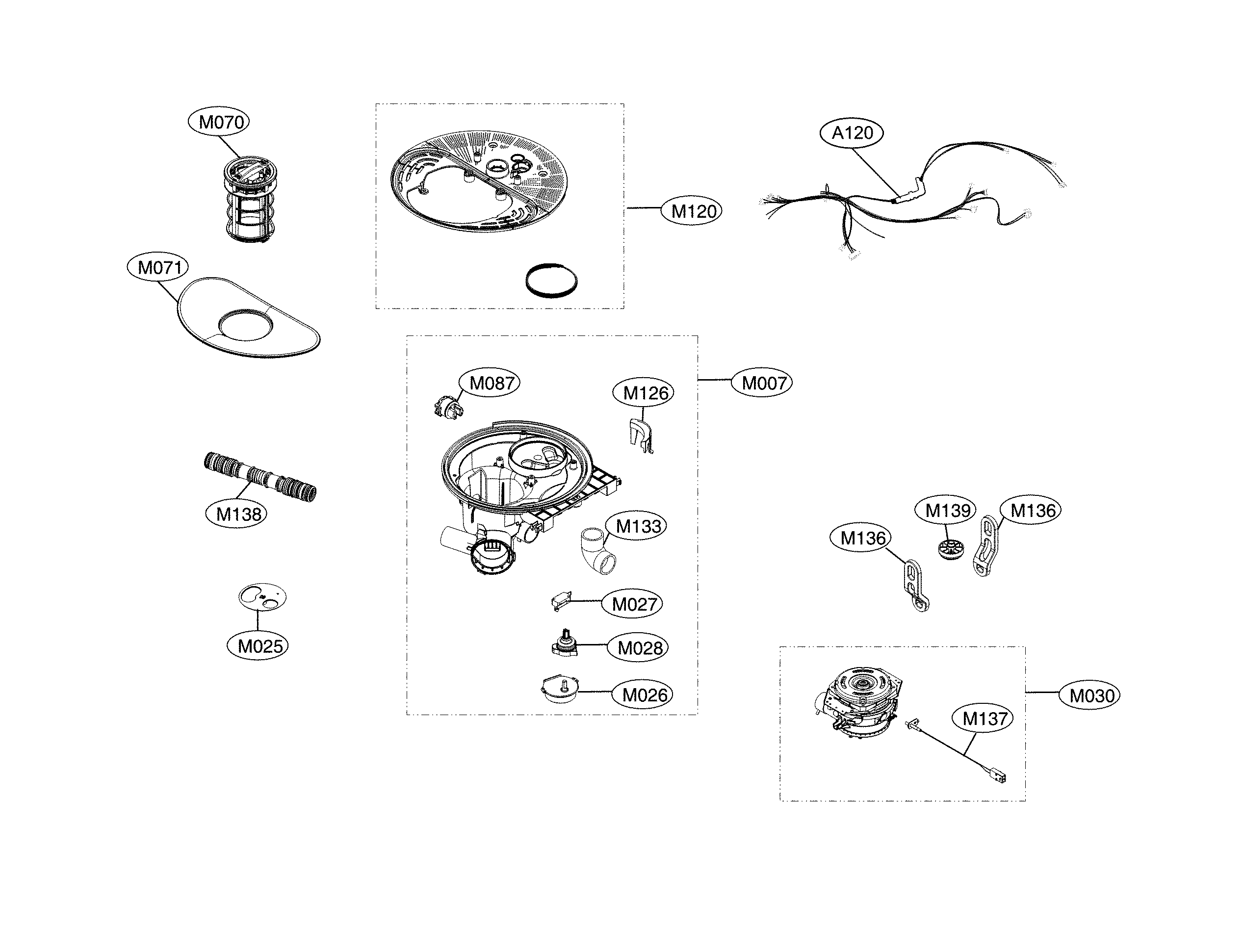 LG LDP6797BB/00 sump parts diagram