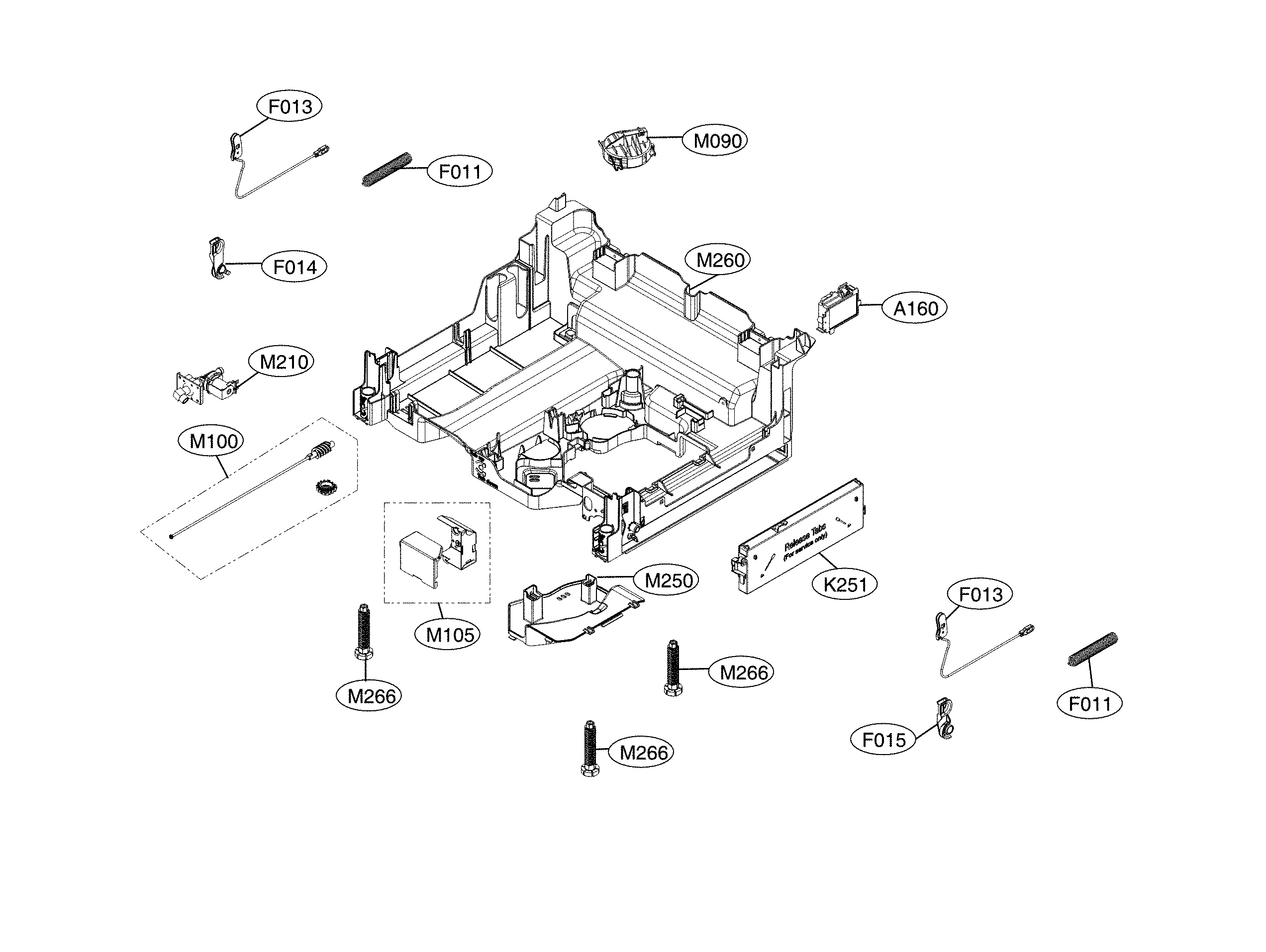 LG LDP6797ST/00 base parts diagram