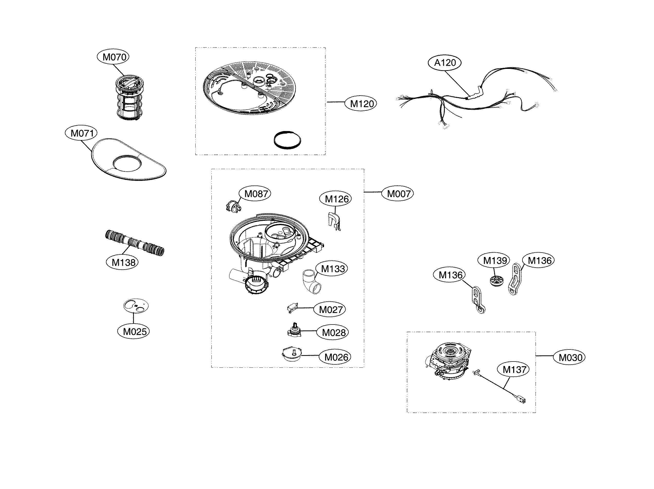 LG LDP6797ST/00 sump parts diagram