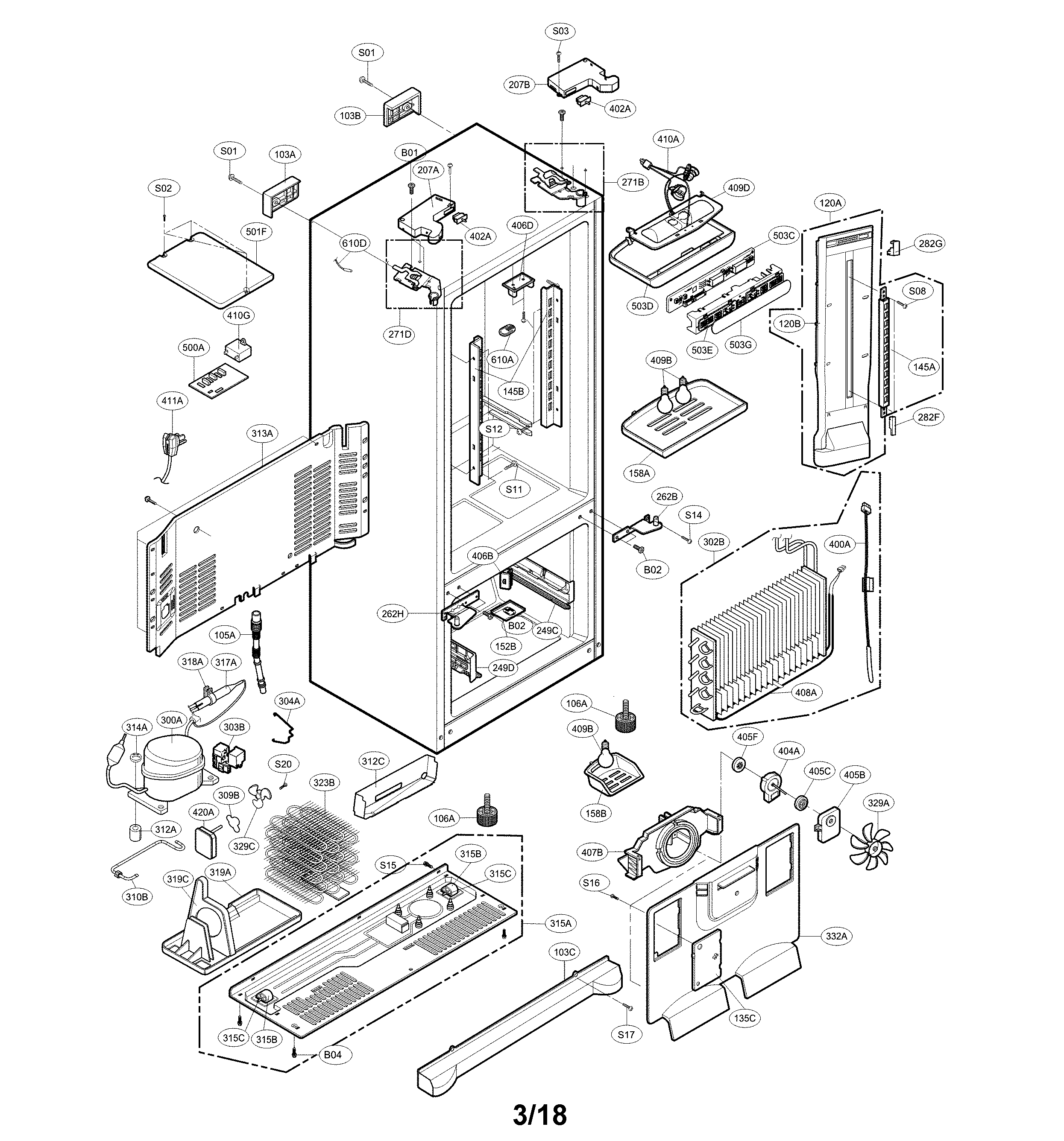 LG LFC25770SB/04 case parts diagram