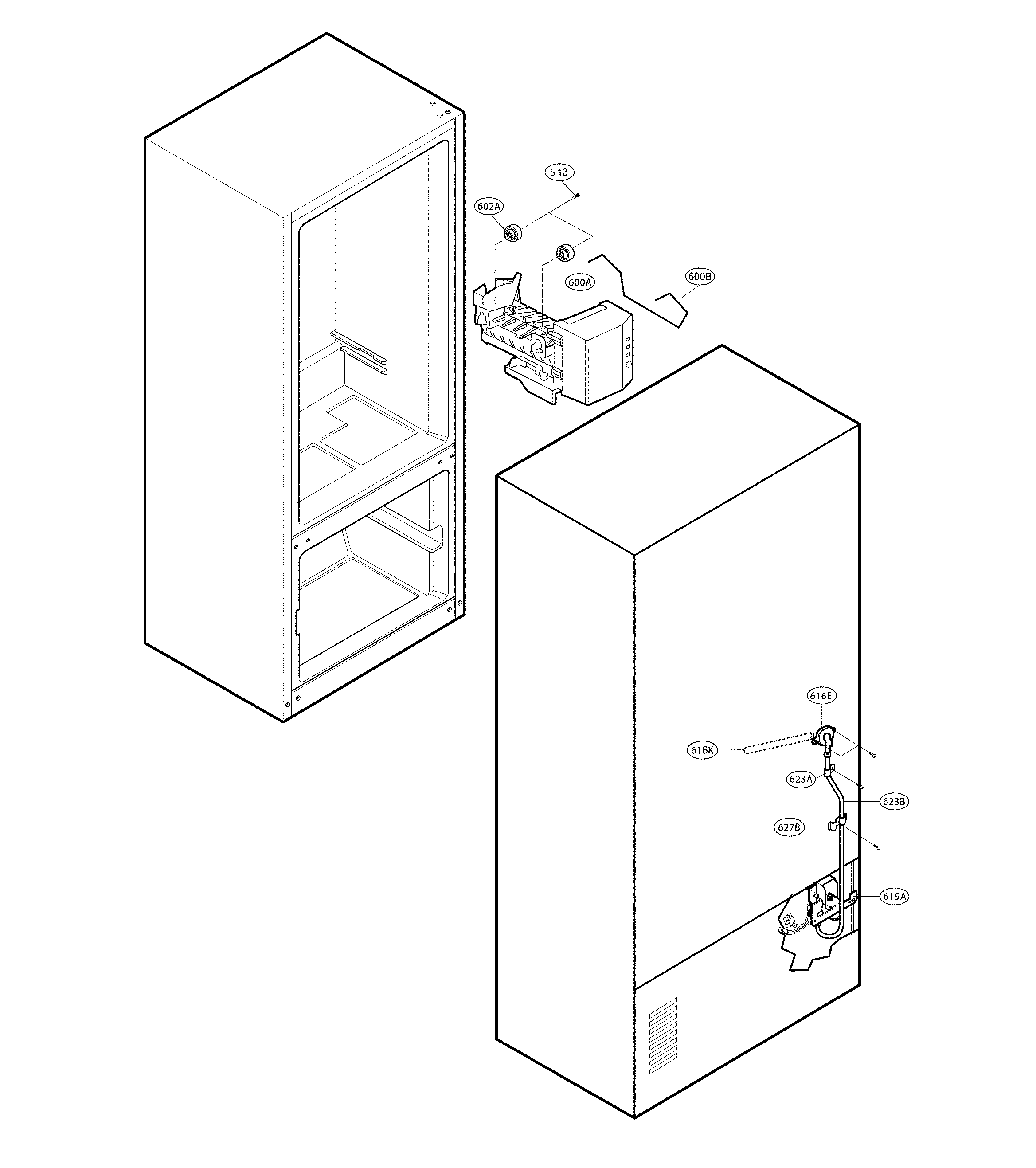 LG LFC25770SB/04 water and ice parts diagram