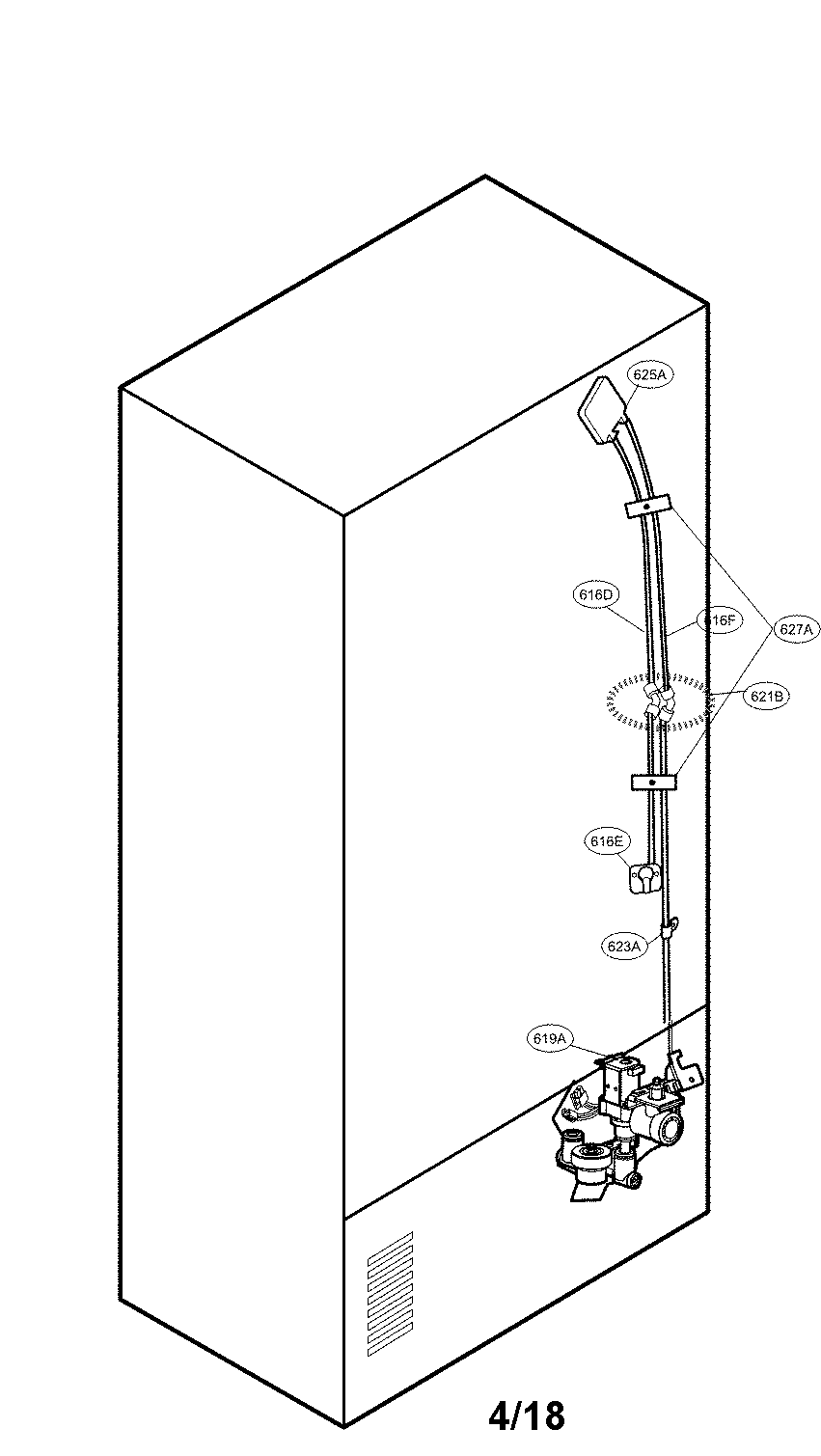 Kenmore Elite 79574013412 valve and water parts diagram
