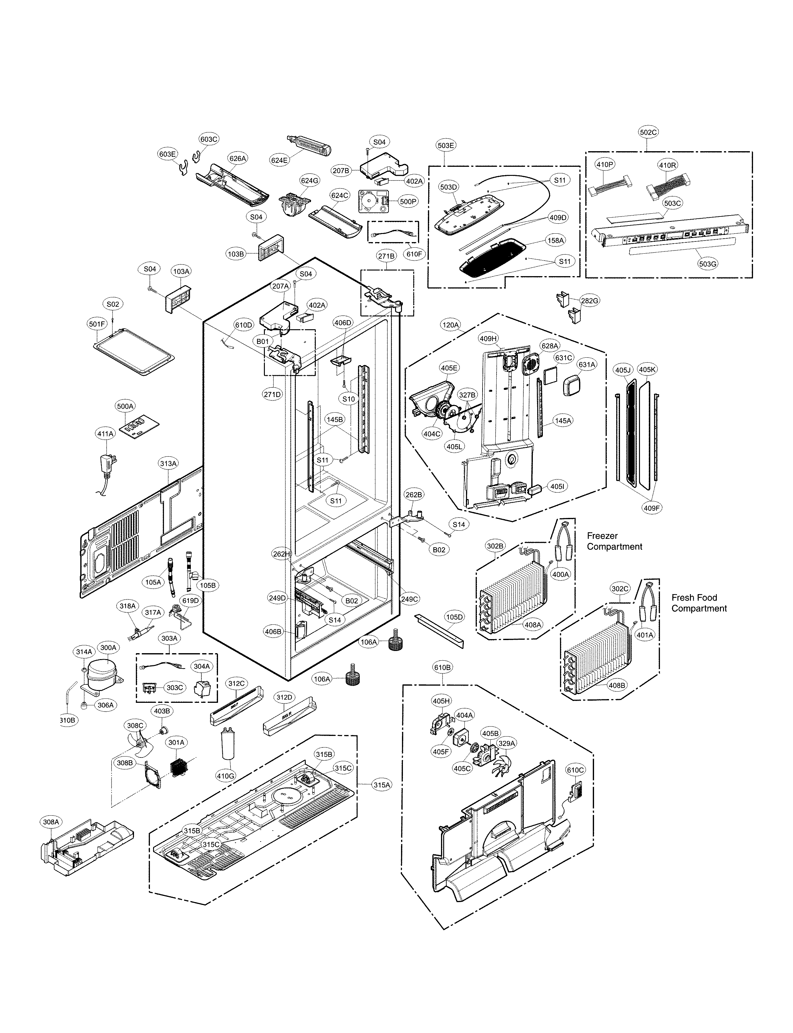 Kenmore Elite 79574013412 case parts diagram