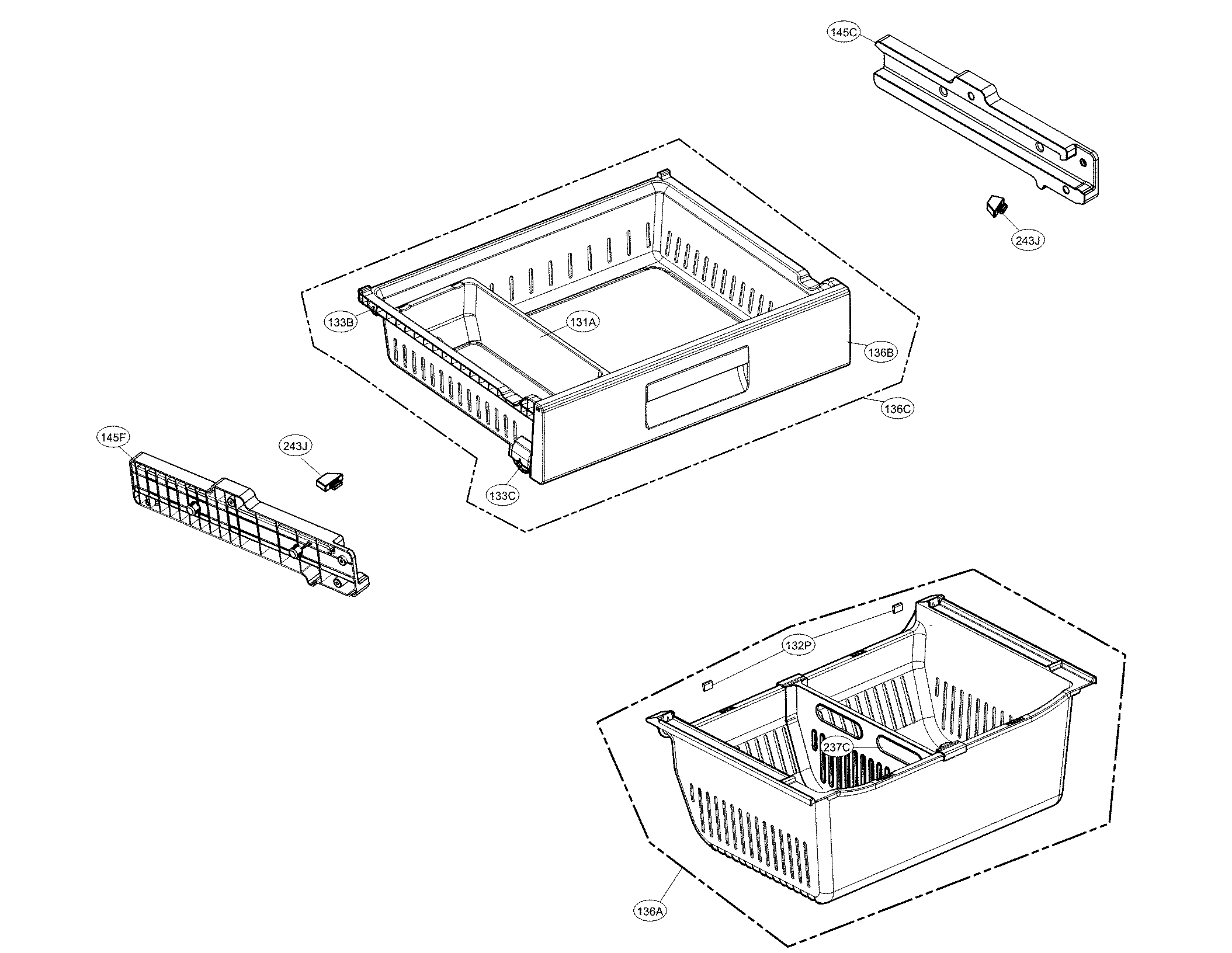 Kenmore Elite 79574013412 freezer parts diagram