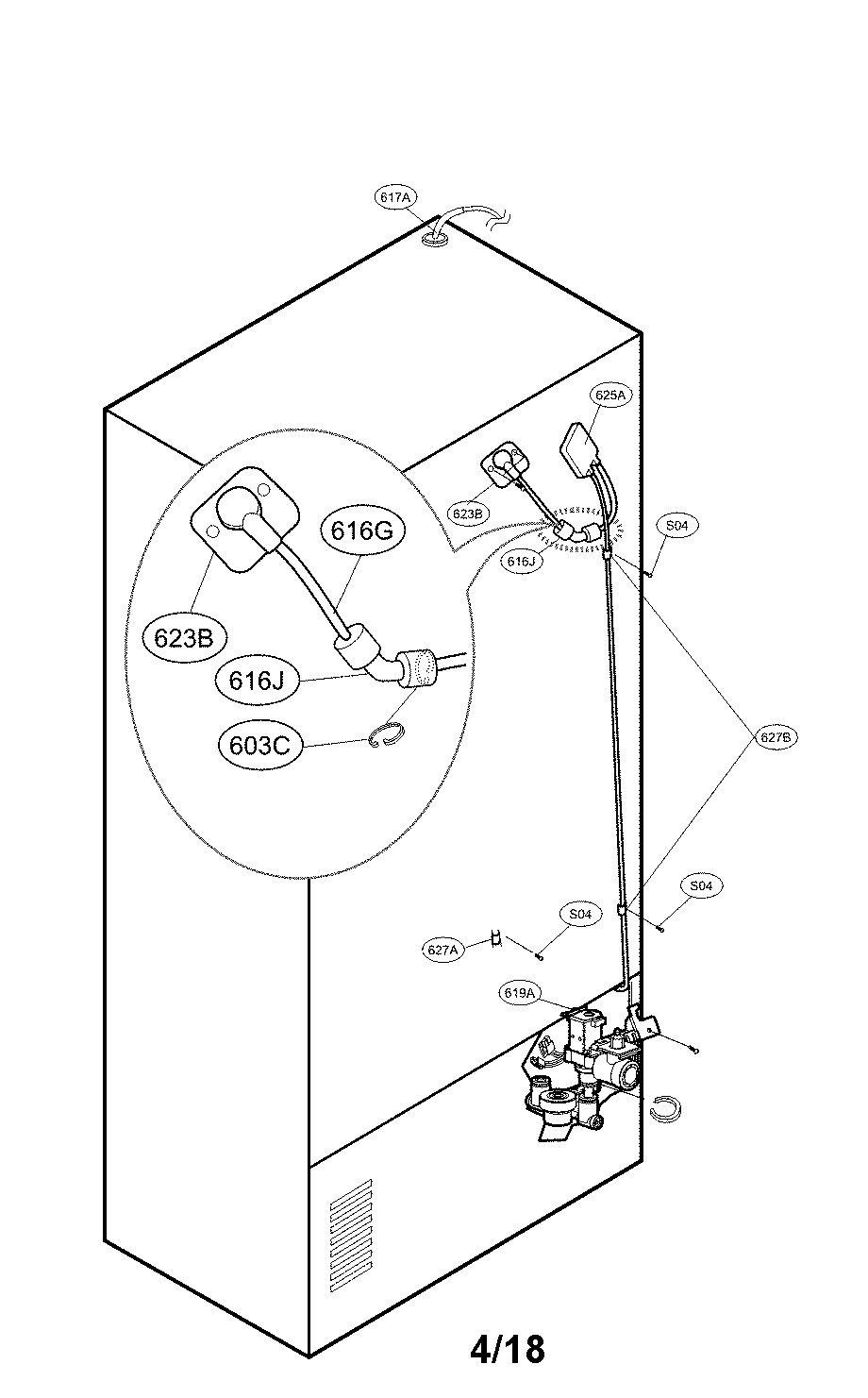 Kenmore Elite 79574032412 valve and water parts diagram