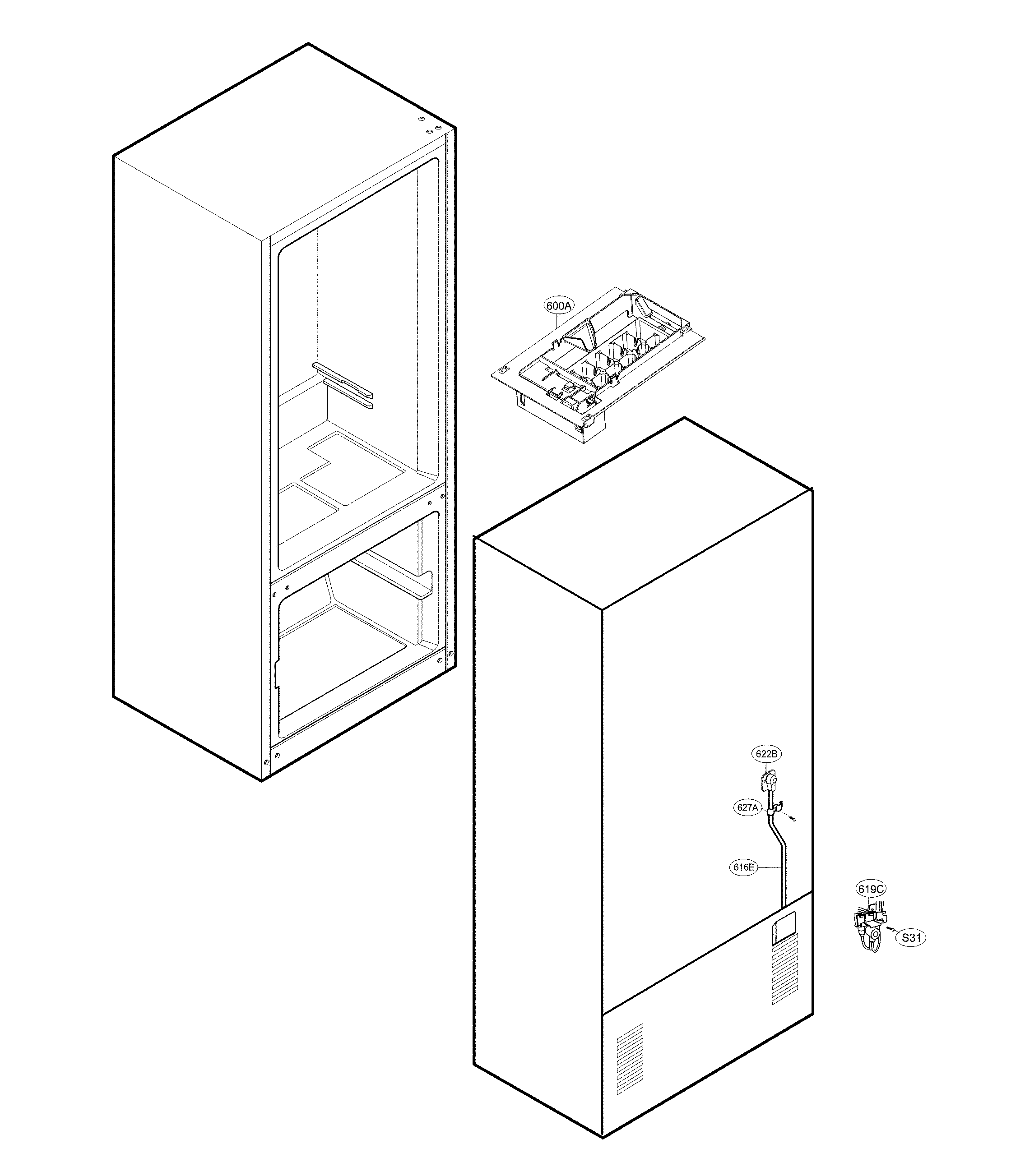 Kenmore 79578274901 ice maker parts diagram