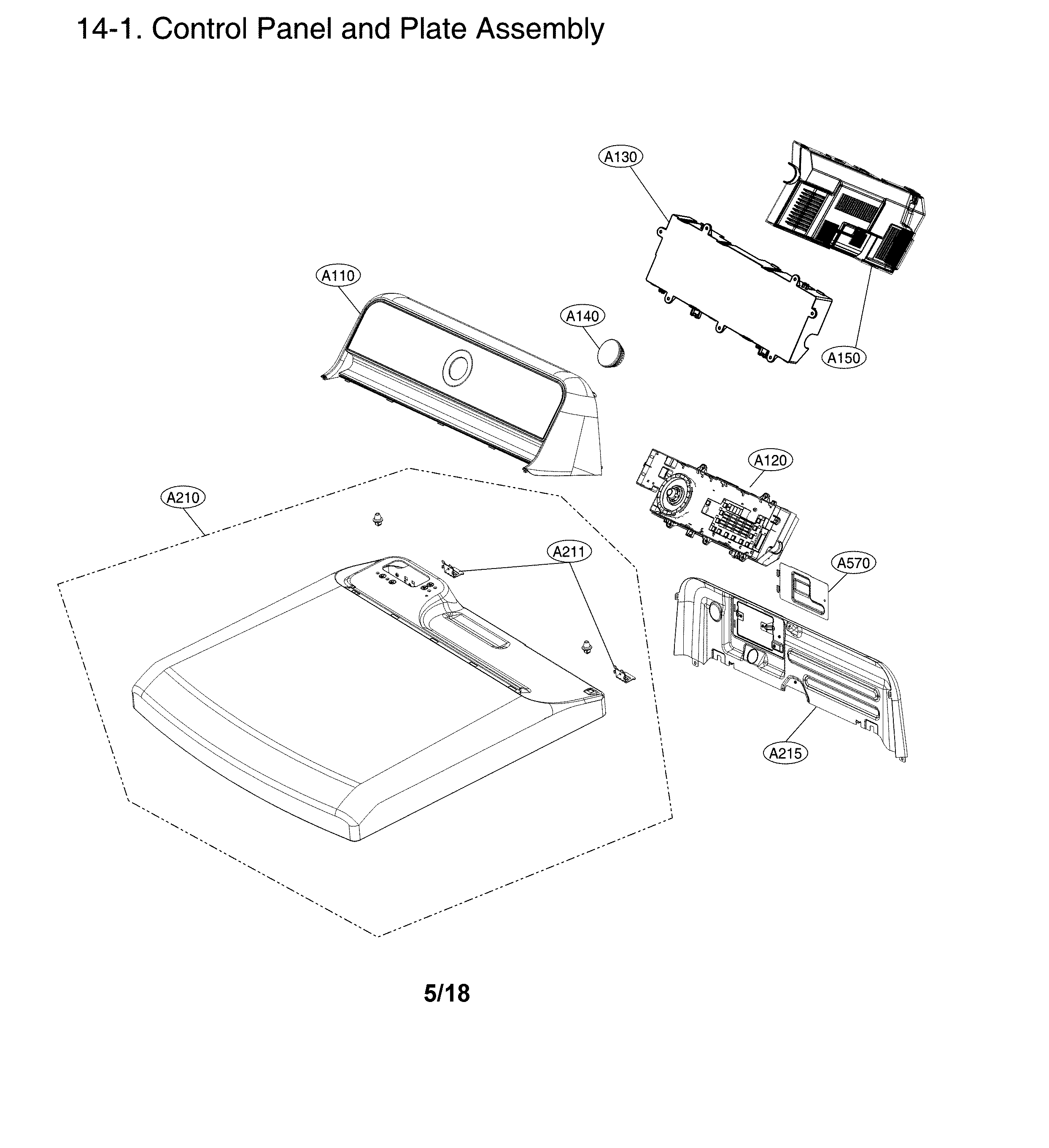 LG DLE7200VE/00 control panel and plate assembly diagram