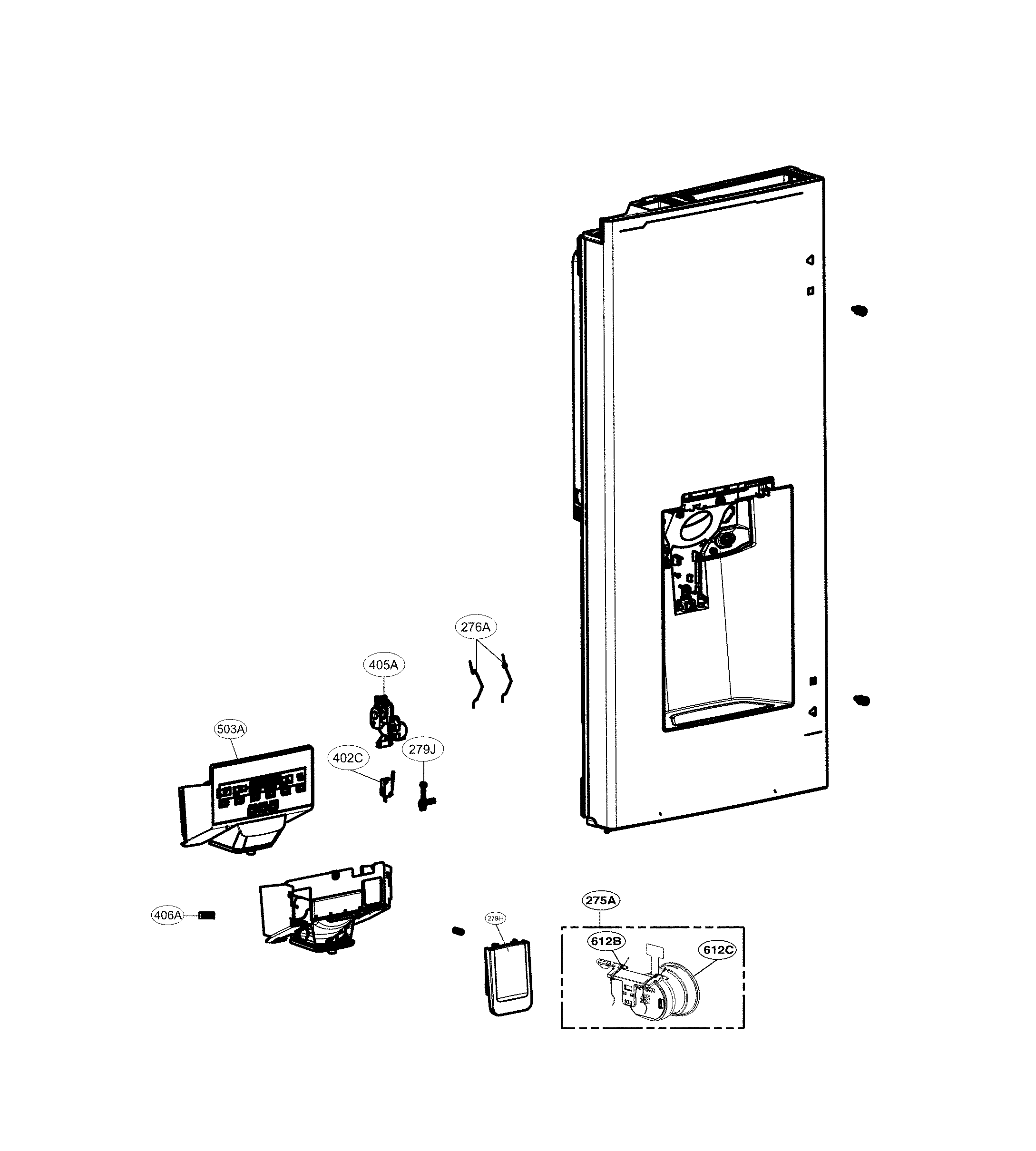 LG LFXS28968S/00 dispenser parts diagram