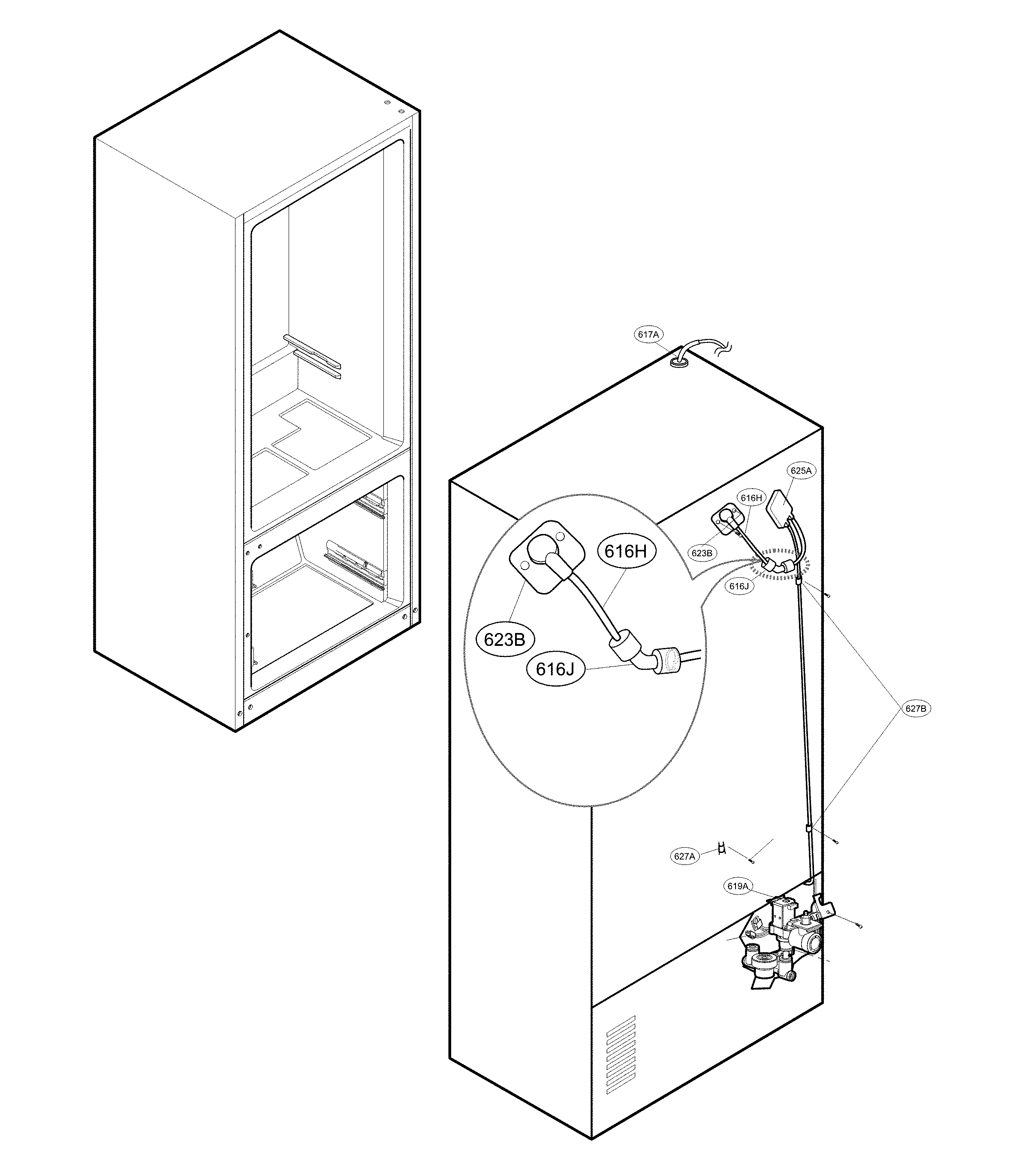 LG LFXS28968S/00 valve and water parts diagram