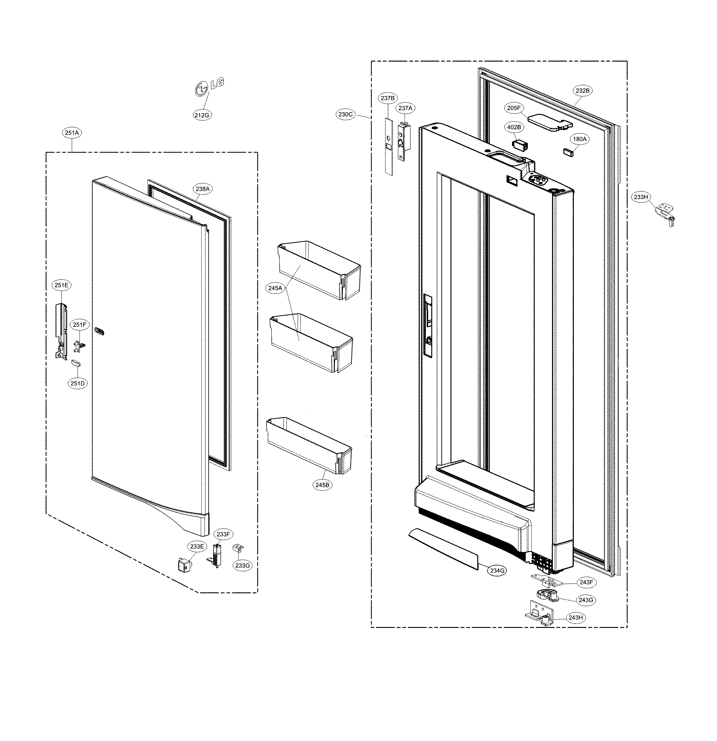 LG LPXS30866D/00 r-room door parts diagram