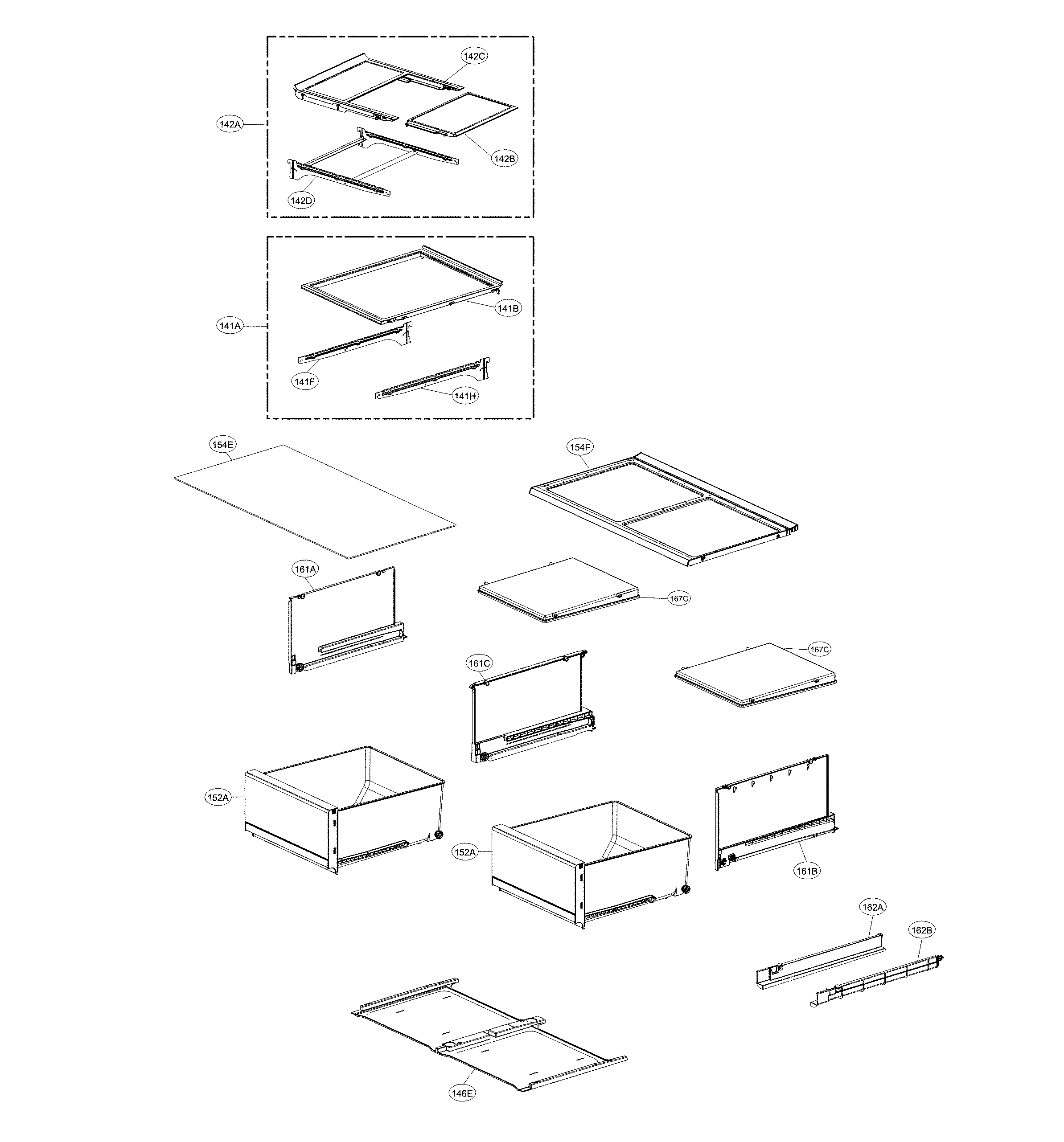 LG LPXS30866D/00 drawers parts diagram
