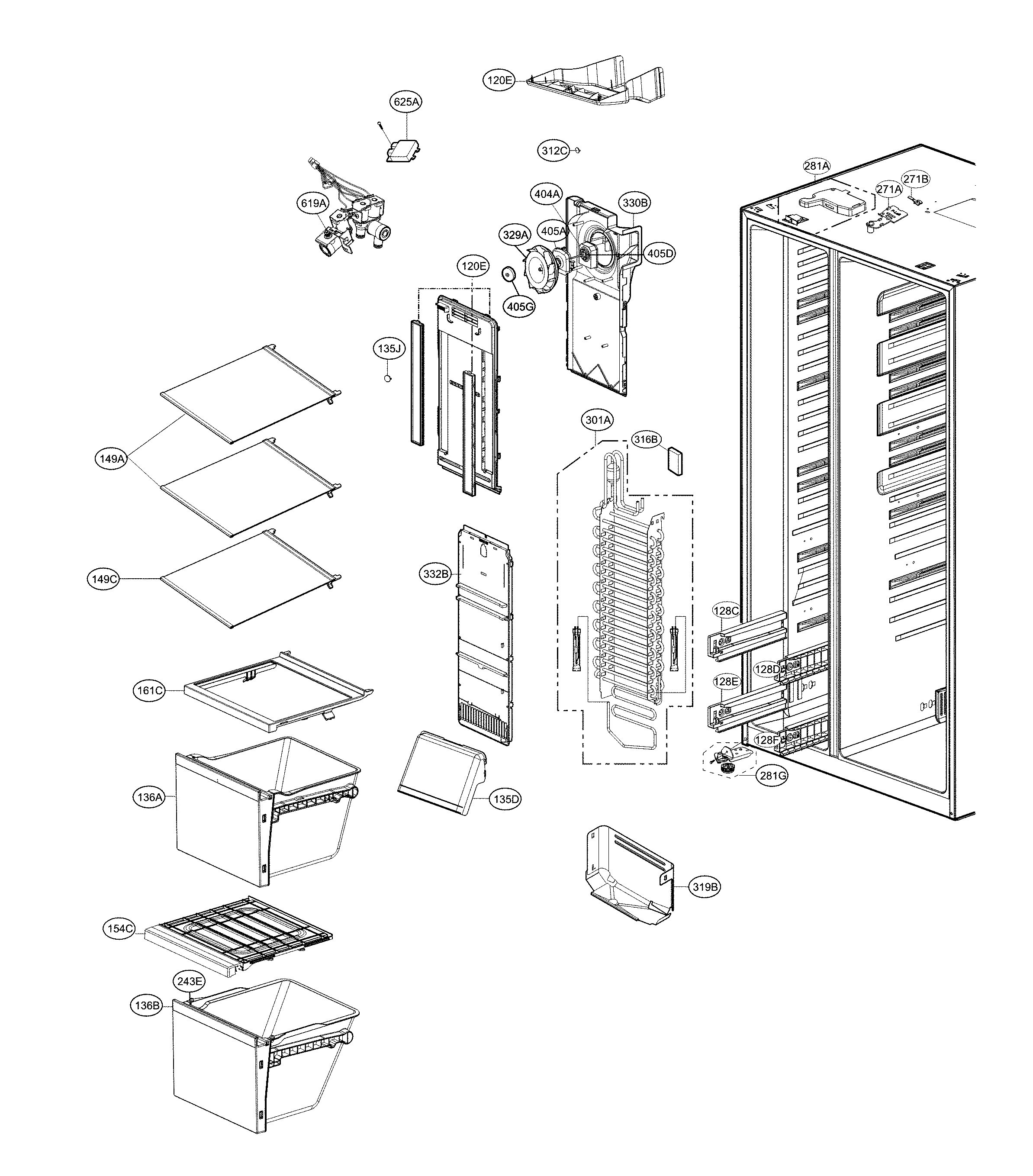 Kenmore Elite 79551857610 freezer parts diagram
