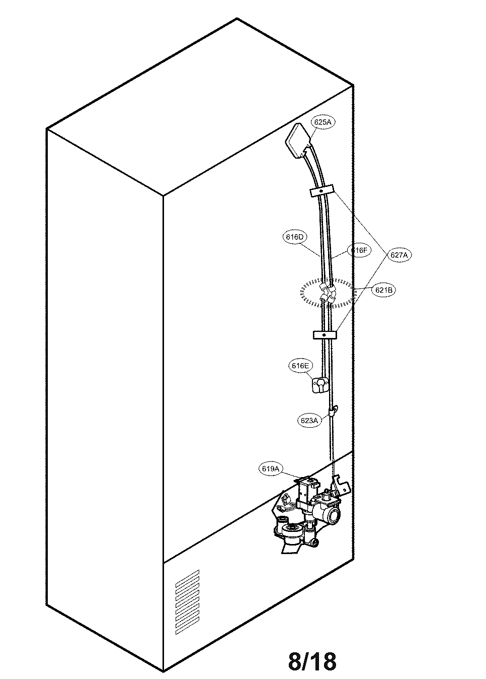 Kenmore Elite 79574015412 valve and water parts diagram