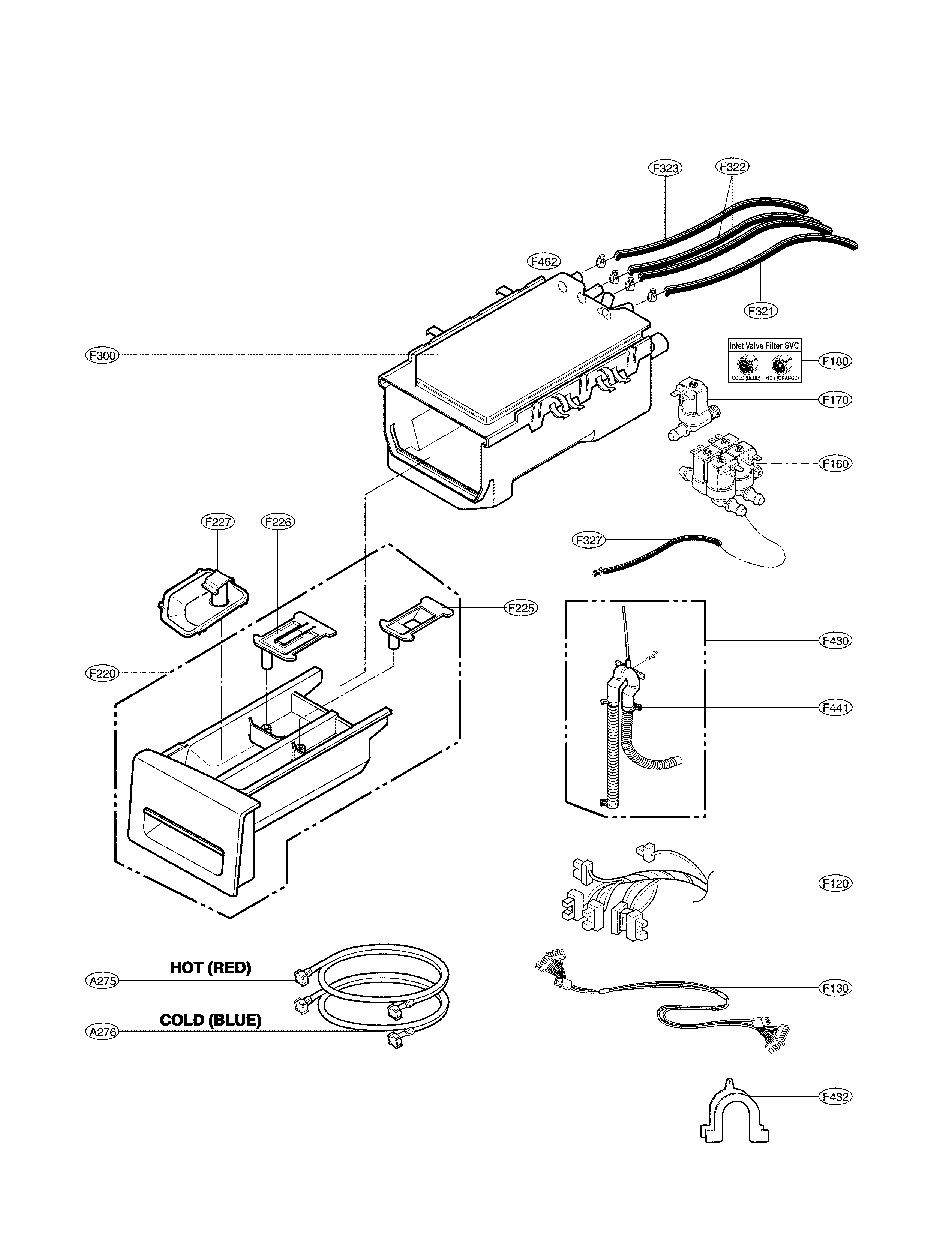 Kenmore Elite 79641548210 dispenser parts diagram