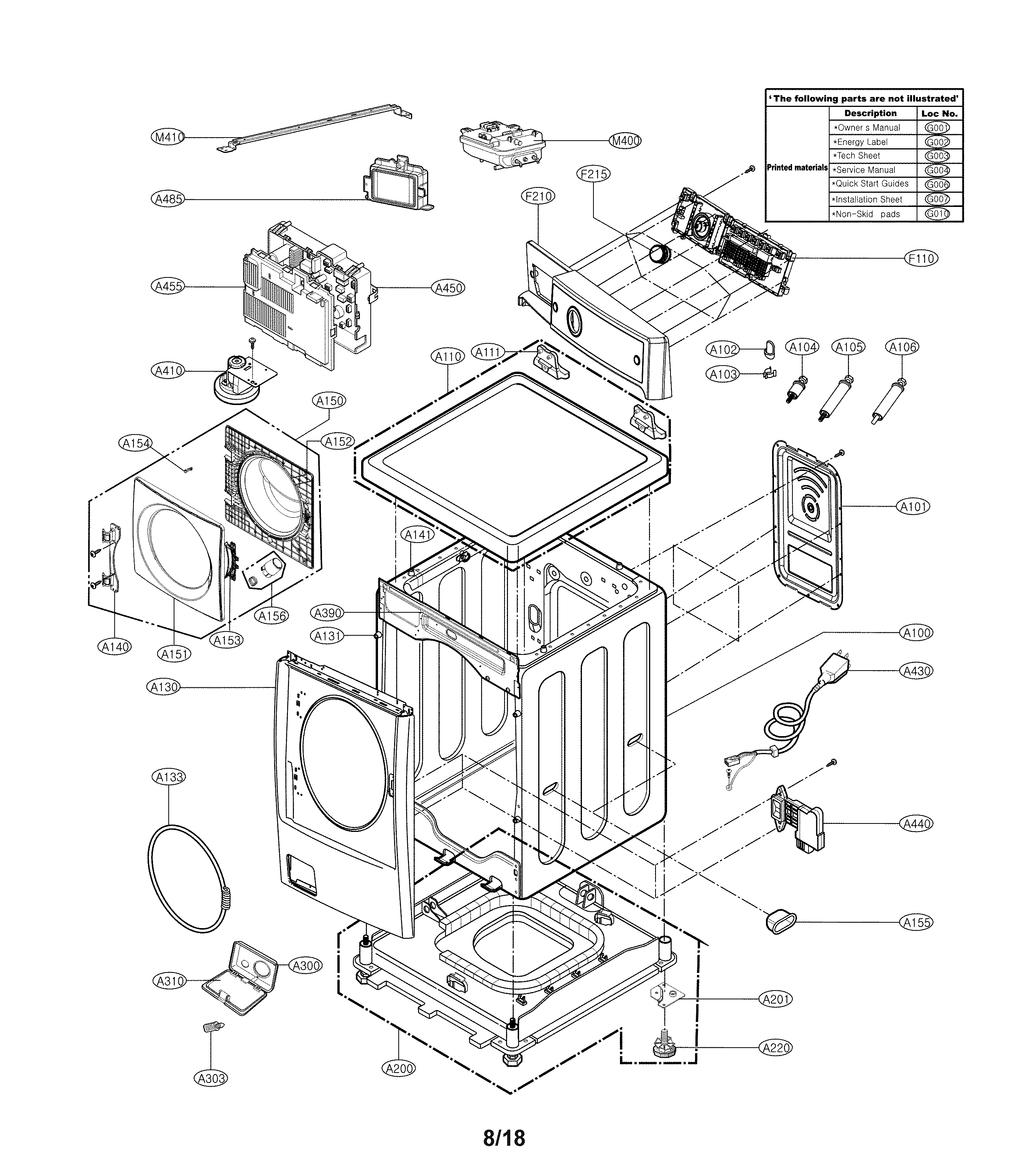 Kenmore Elite 79641728000 cabinet and door parts diagram