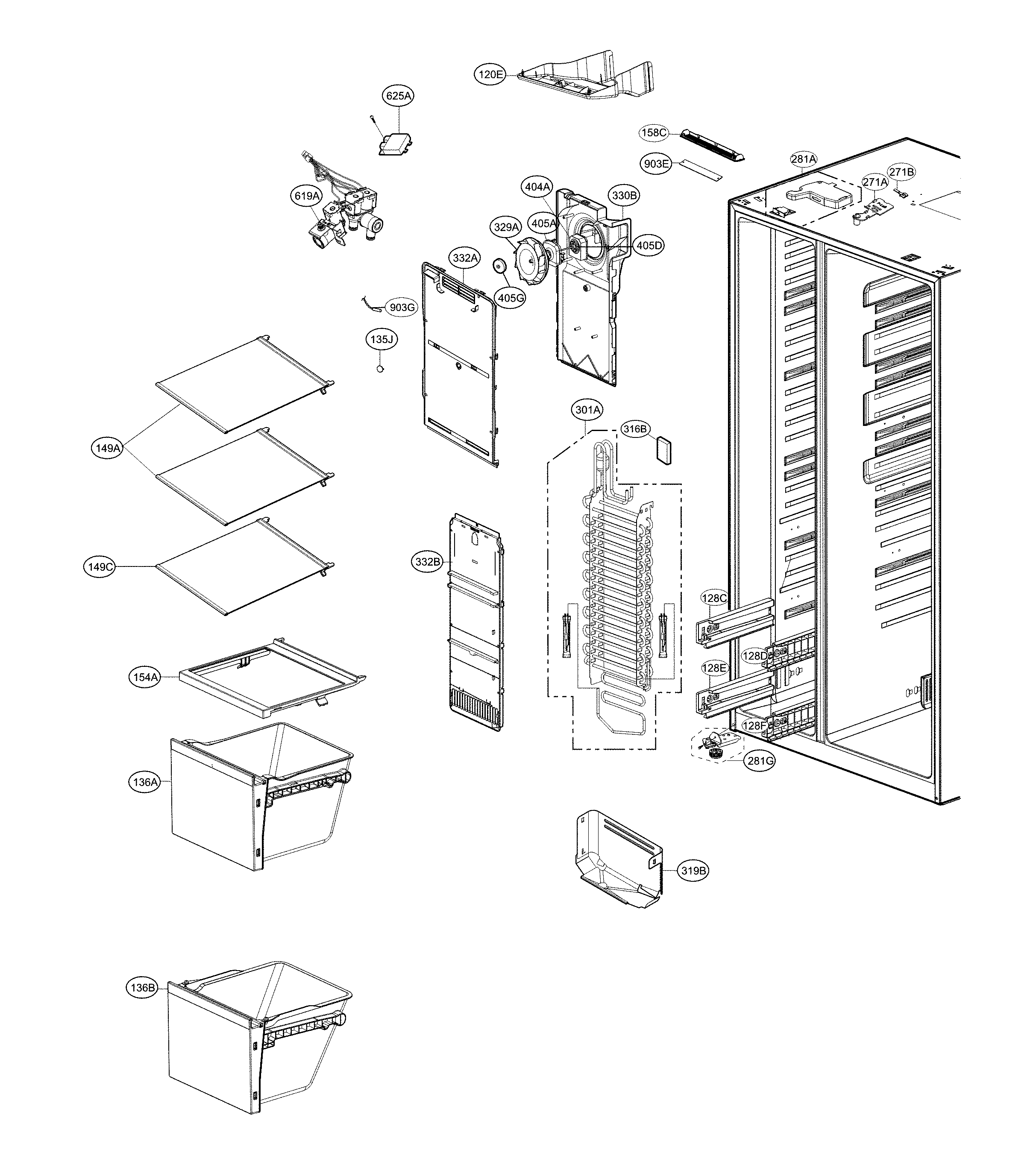 Kenmore 79551737810 freezer parts diagram