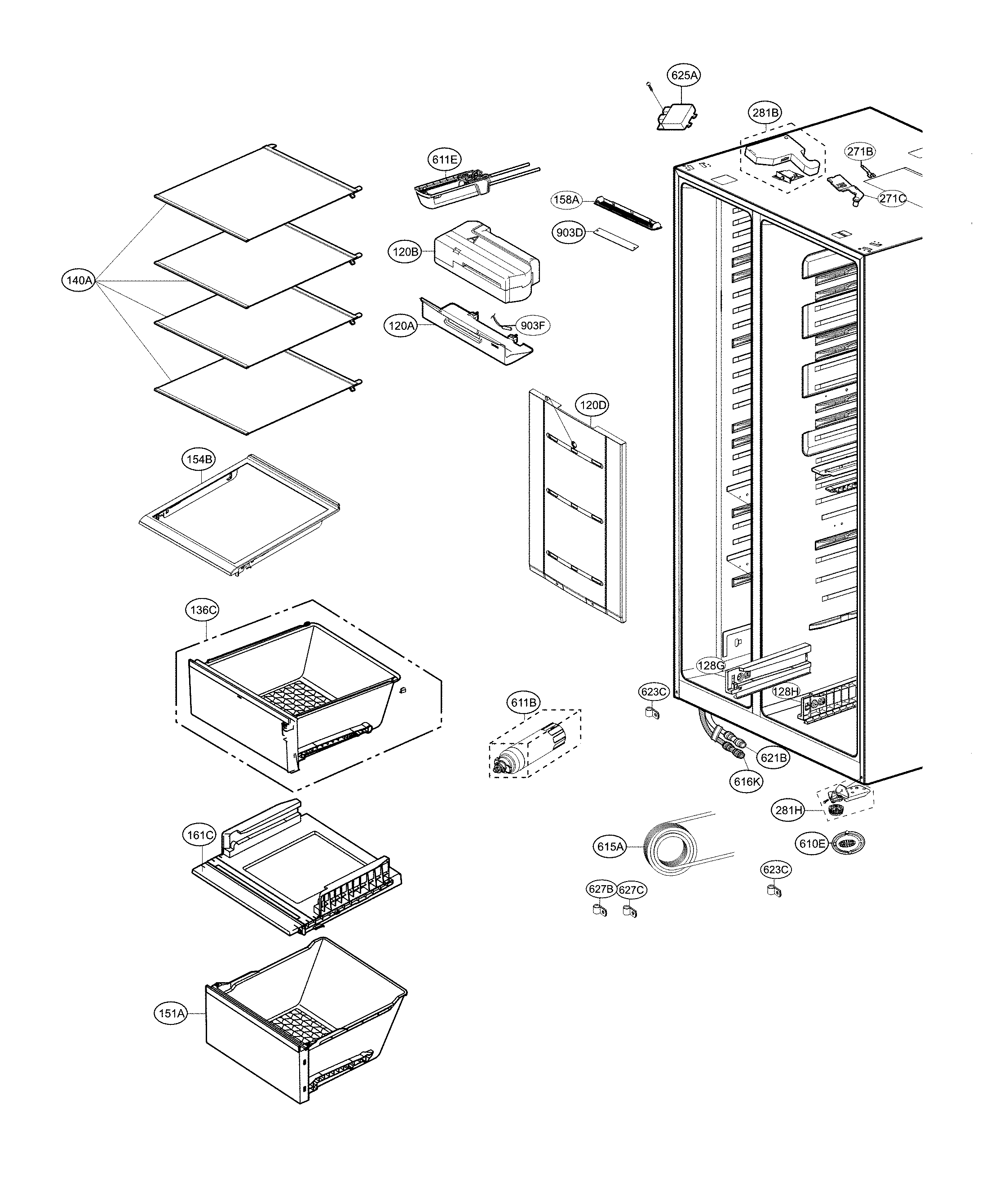 Kenmore 79551737810 refrigerator parts diagram