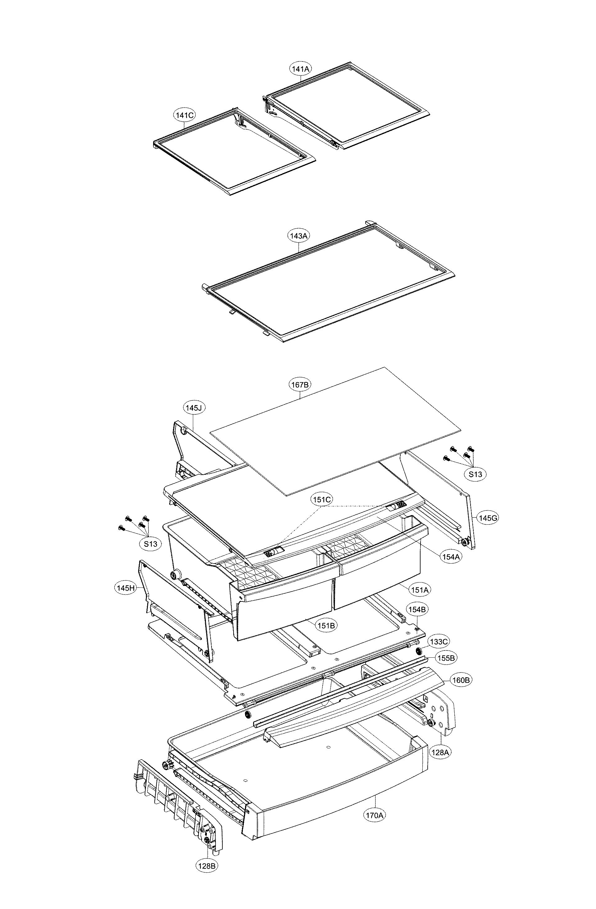 Kenmore Elite 79579043313 refrigerator parts diagram