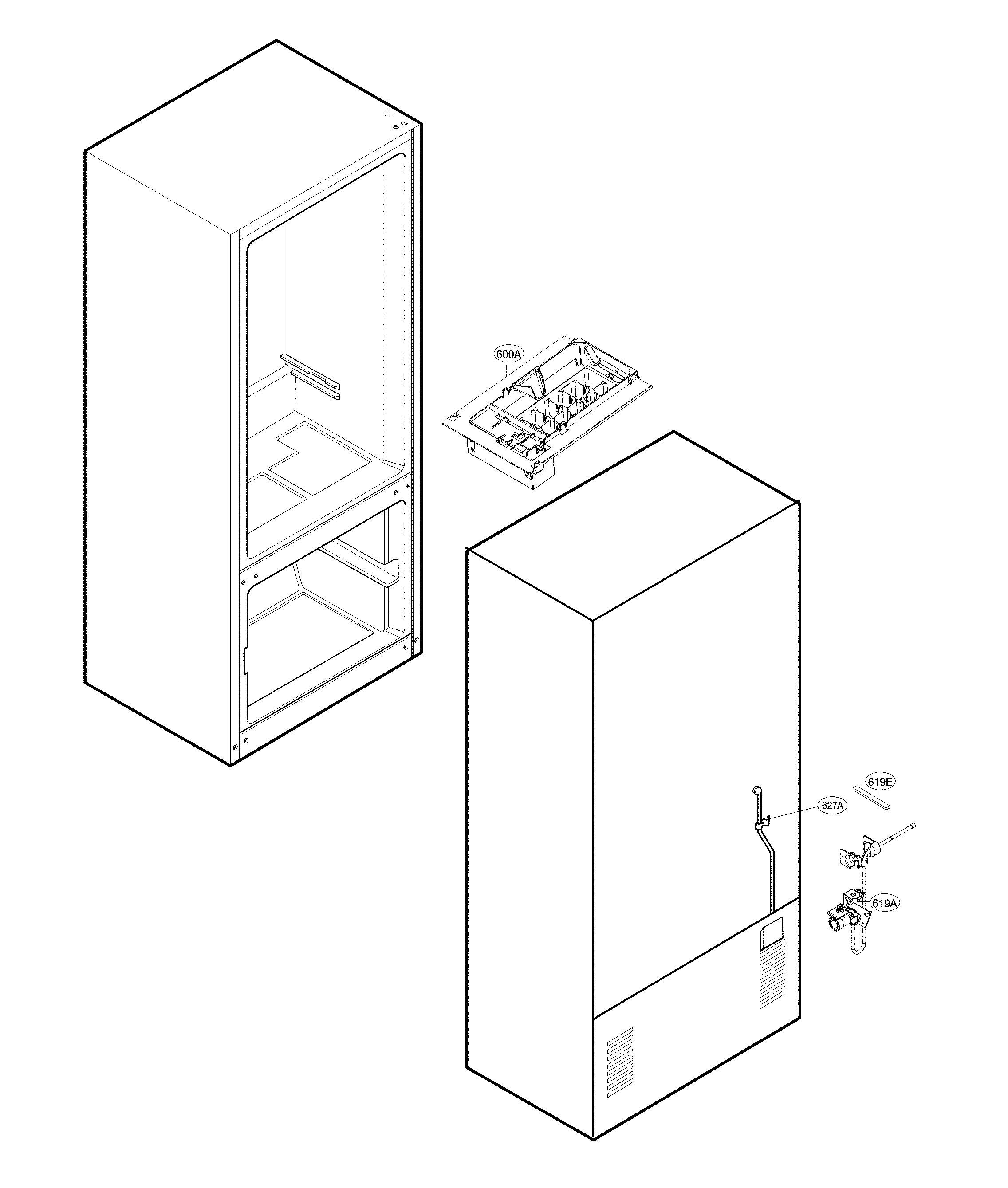 Kenmore Elite 79579043313 ice maker parts diagram