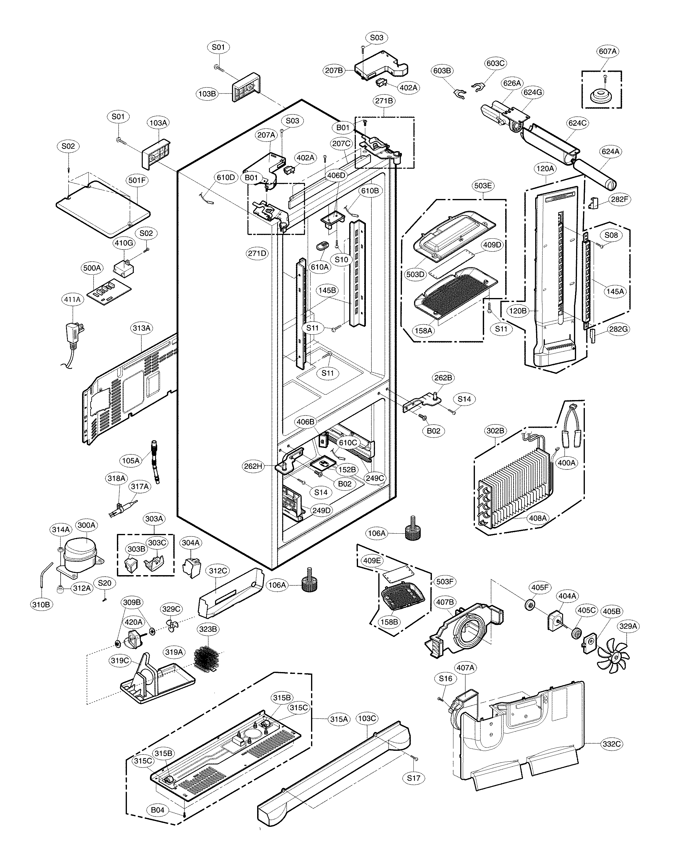 Kenmore Elite 79579754902 case parts diagram