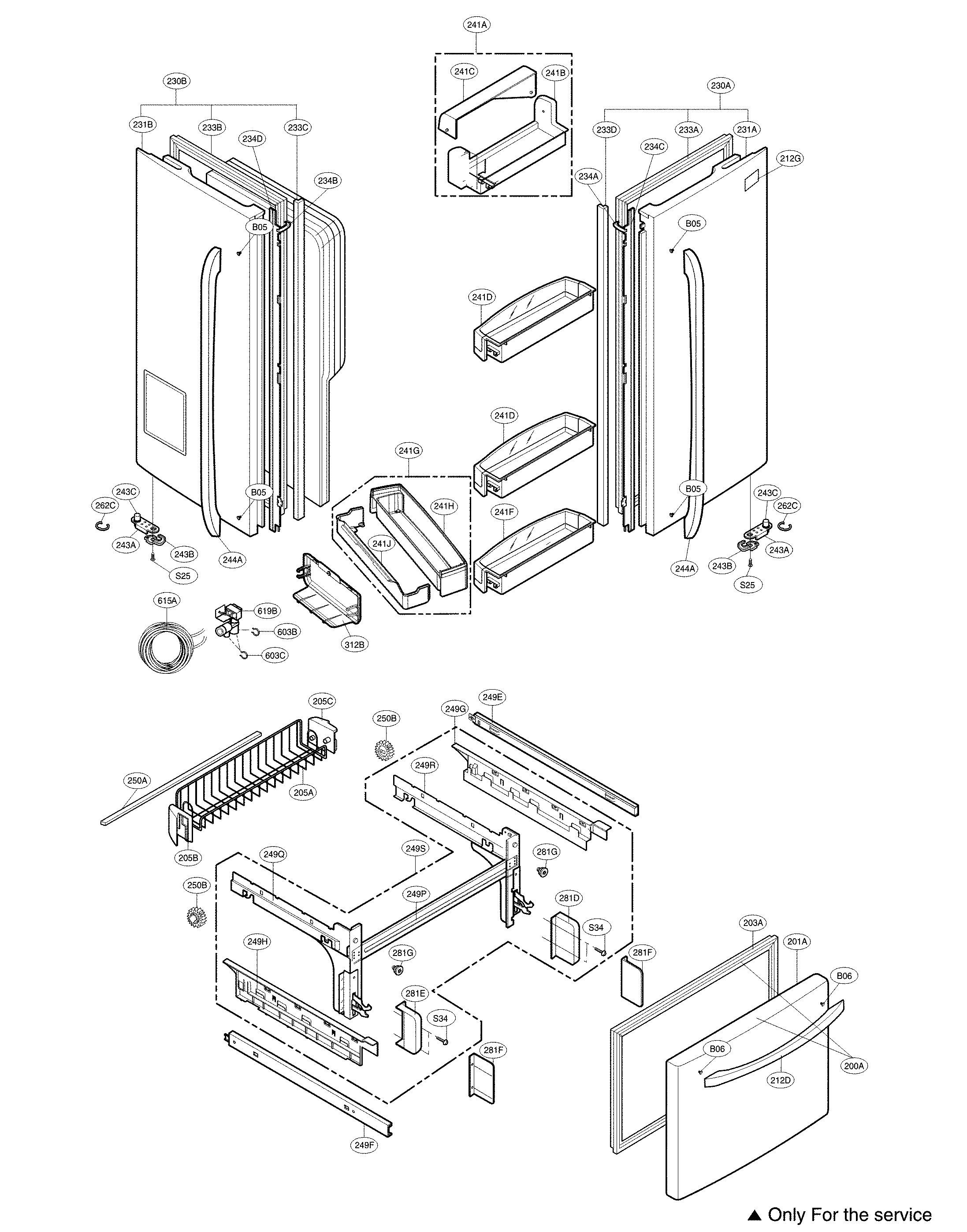 Kenmore Elite 79579754902 door parts diagram