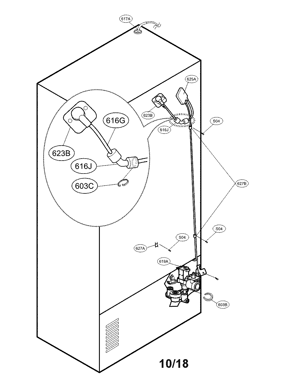 Kenmore Elite 79574113710 valve and water parts diagram