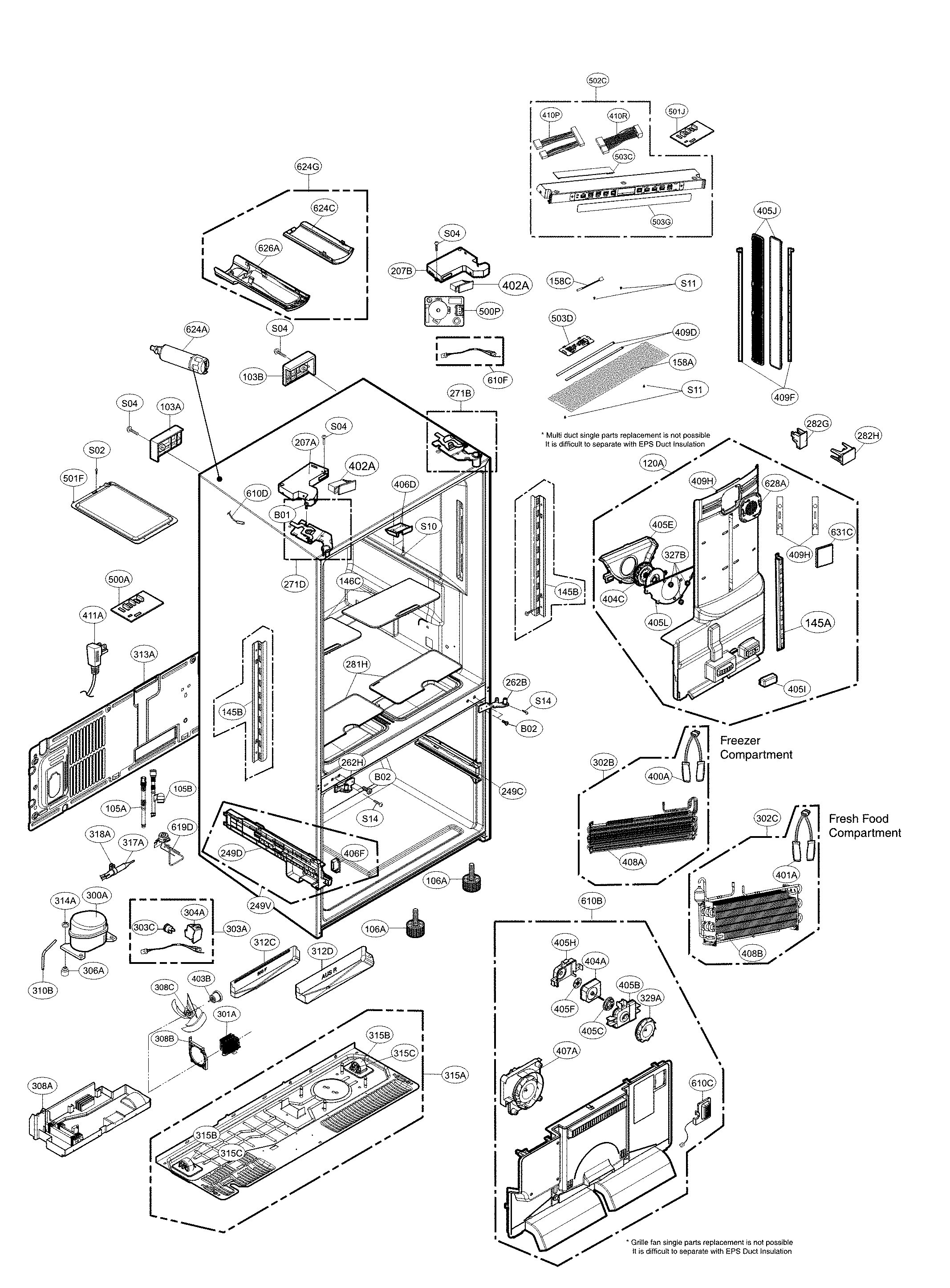 Kenmore Elite 79574113710 case parts diagram