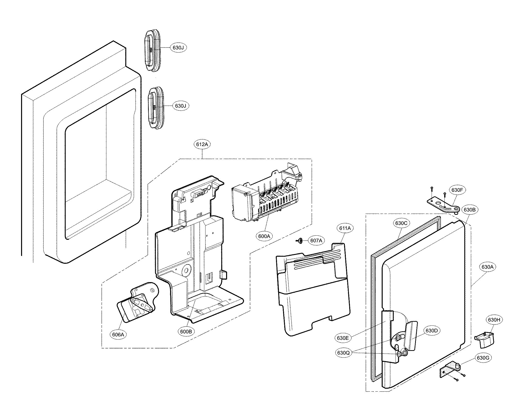 Kenmore Elite 79574113710 ice maker parts diagram