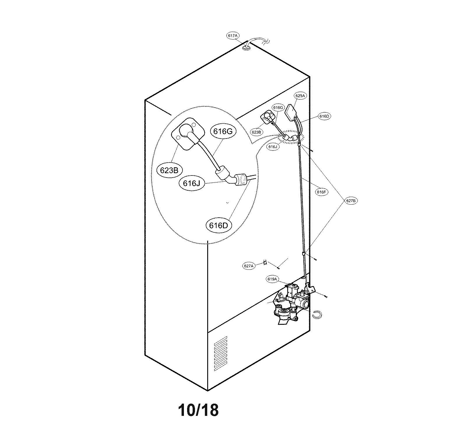 Kenmore 79570339411 valve and water parts diagram