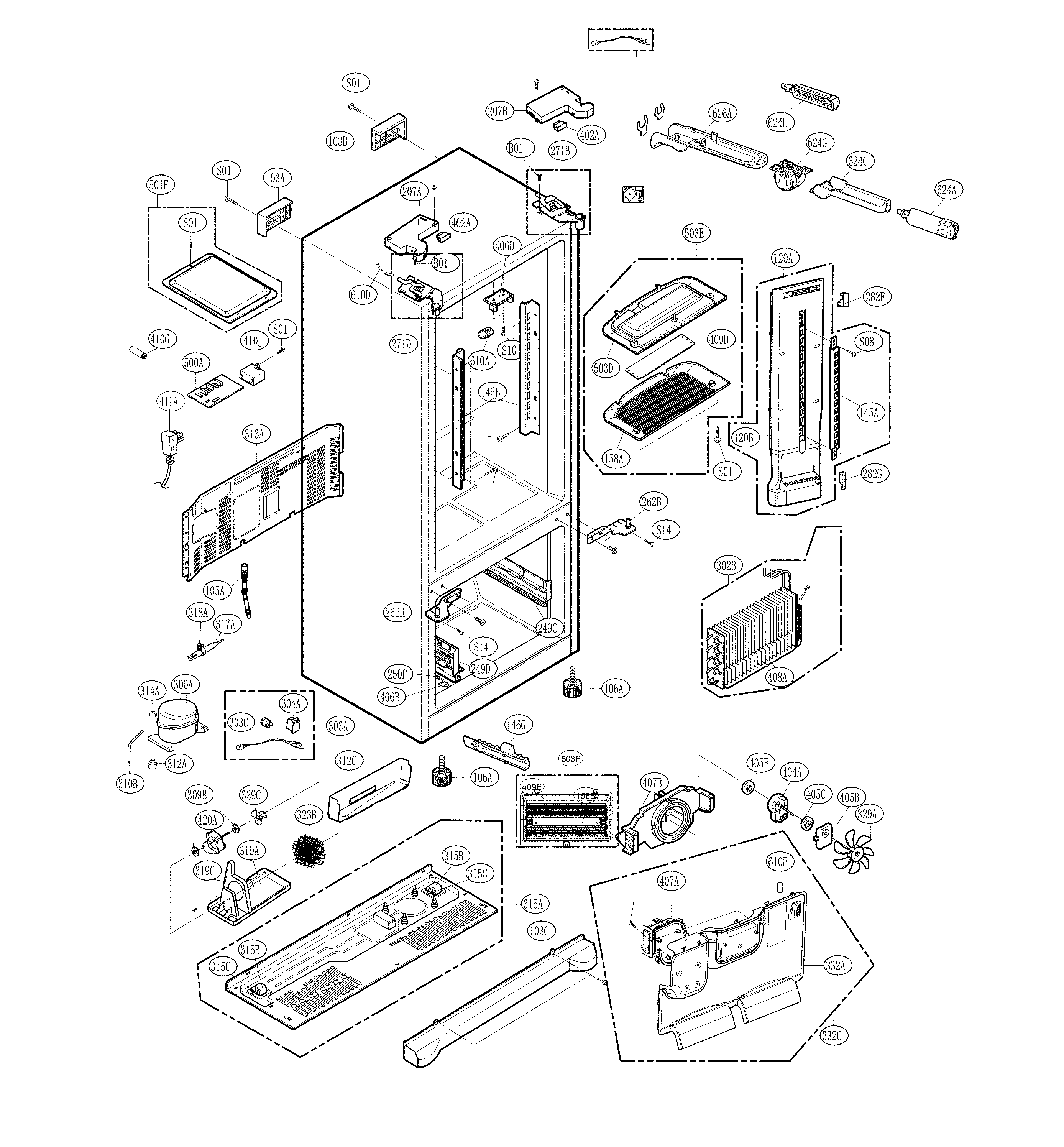 Kenmore 79570339411 case parts diagram