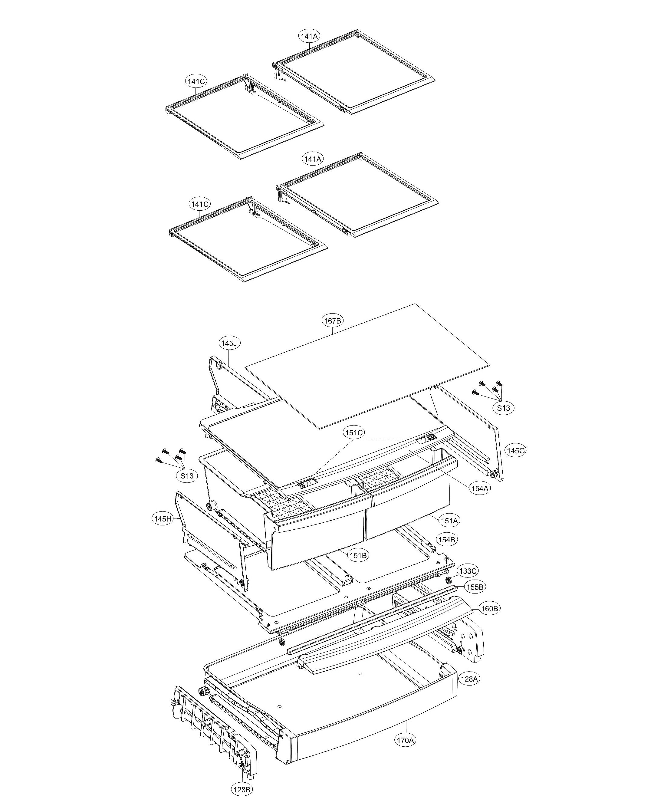 Kenmore 79571312311 refrigerator parts diagram