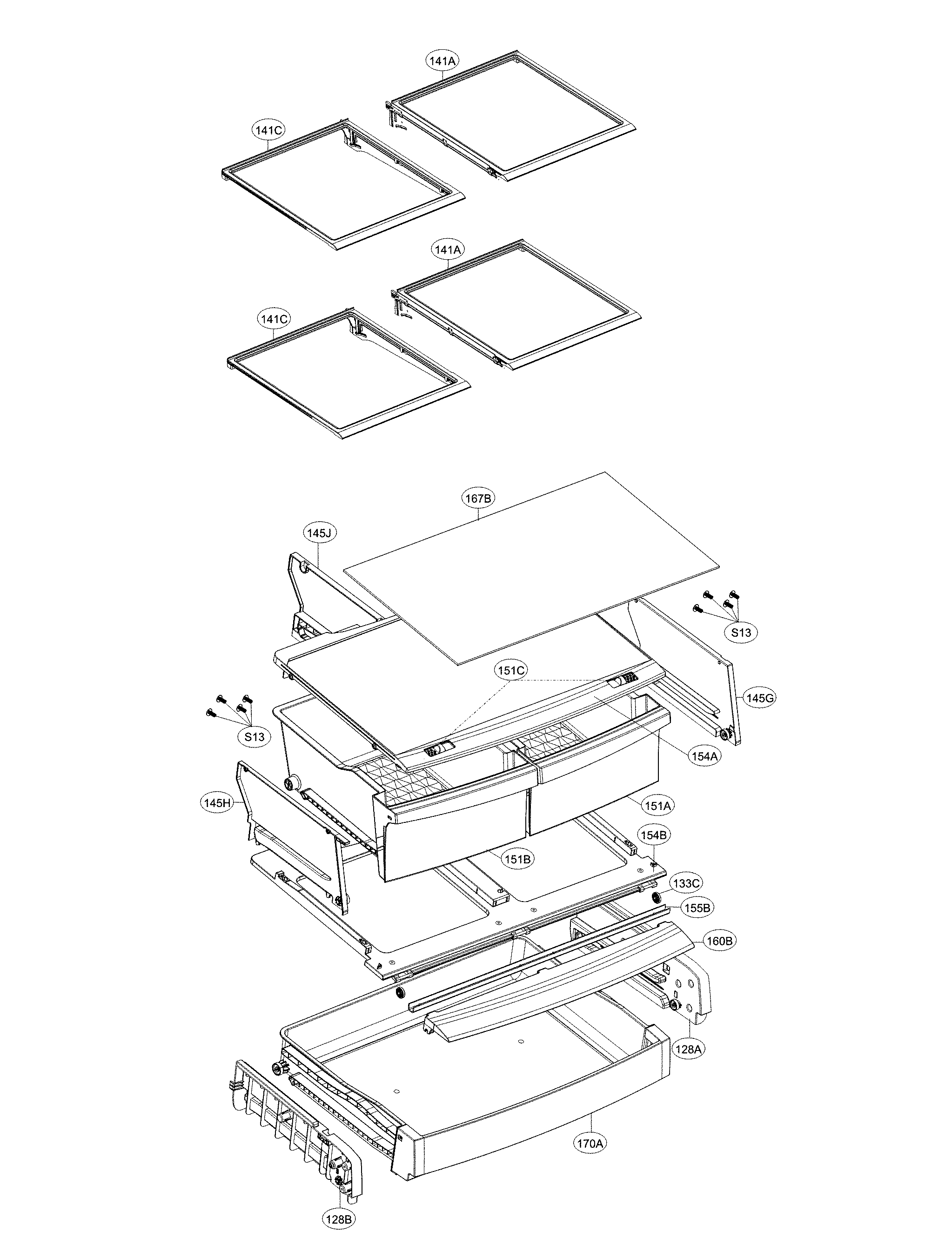Kenmore 79571313313 refrigerator parts diagram