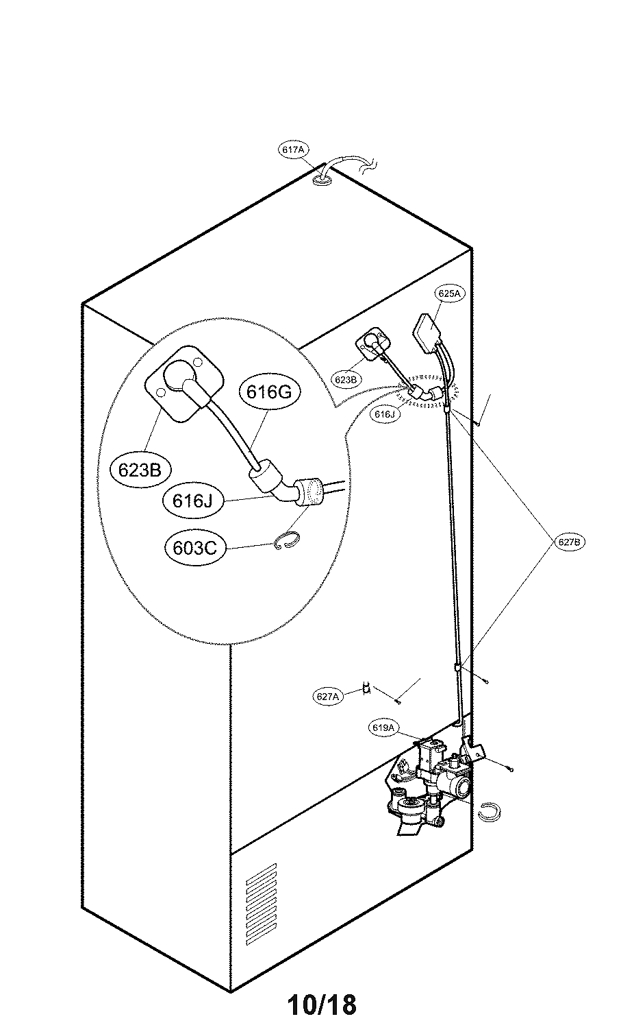 Kenmore Elite 79574073810 valve and water parts diagram