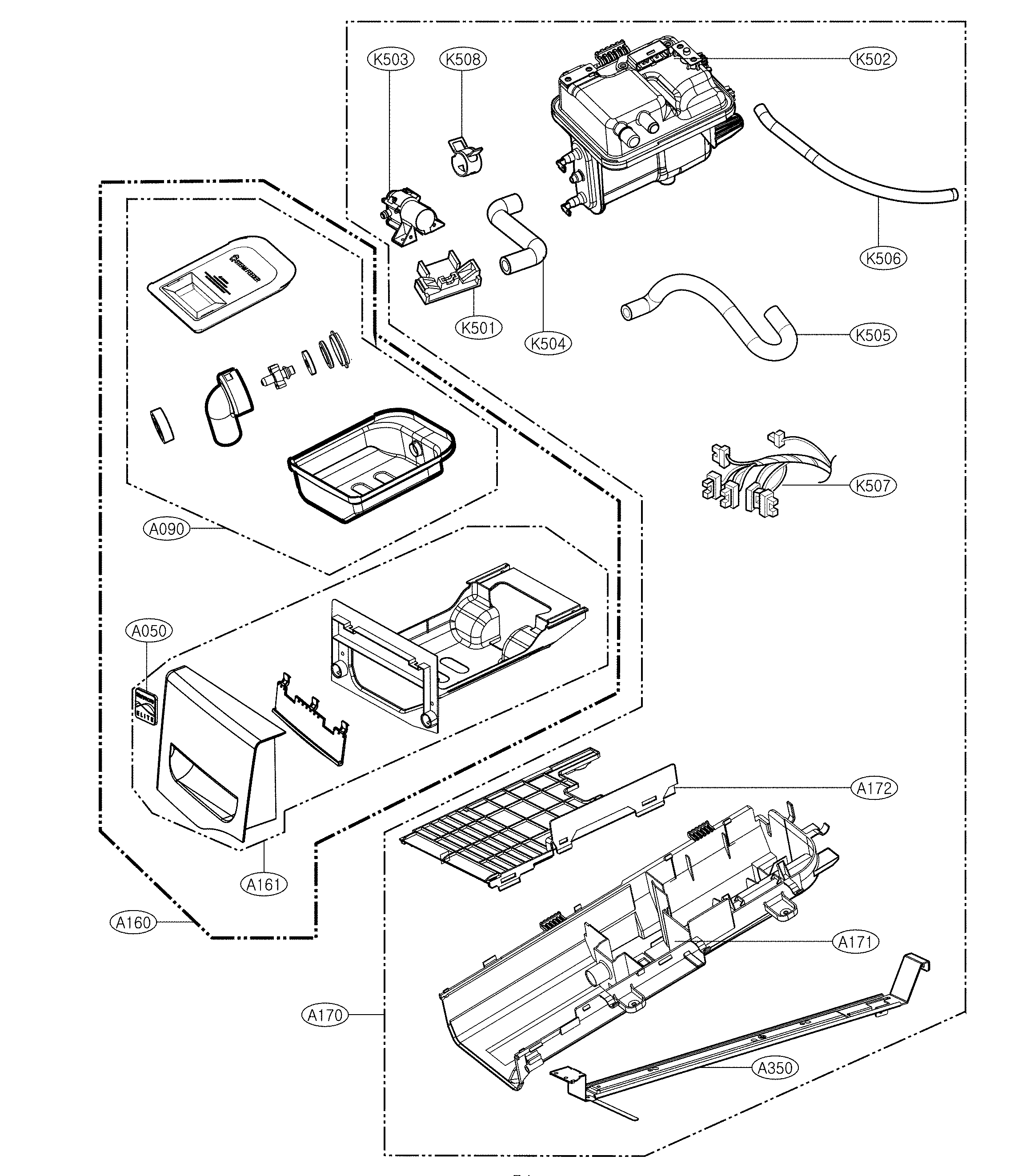 Kenmore Elite 79691542210 panel assembly parts diagram