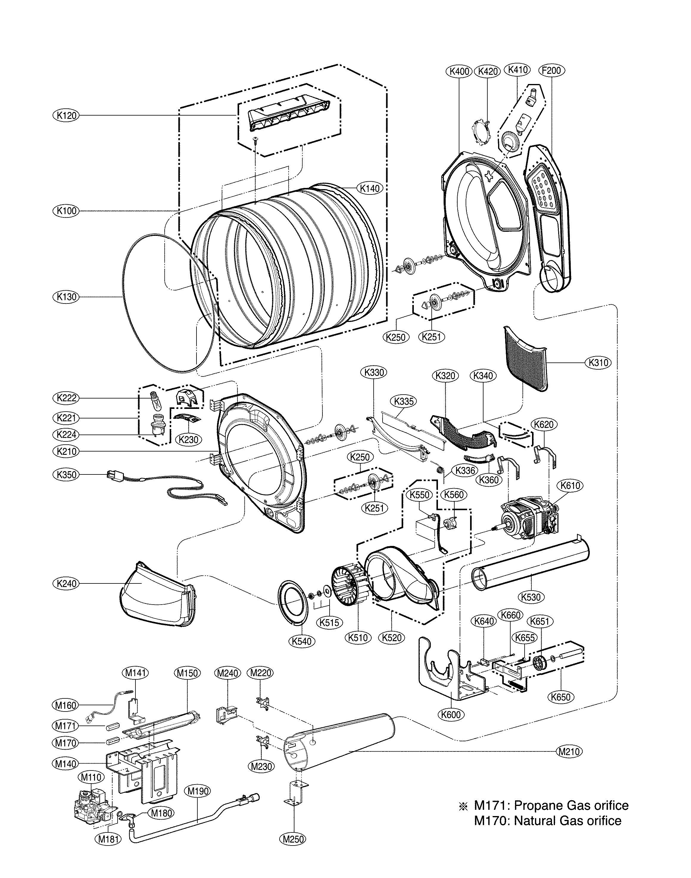 Kenmore Elite 79691542210 drum parts diagram
