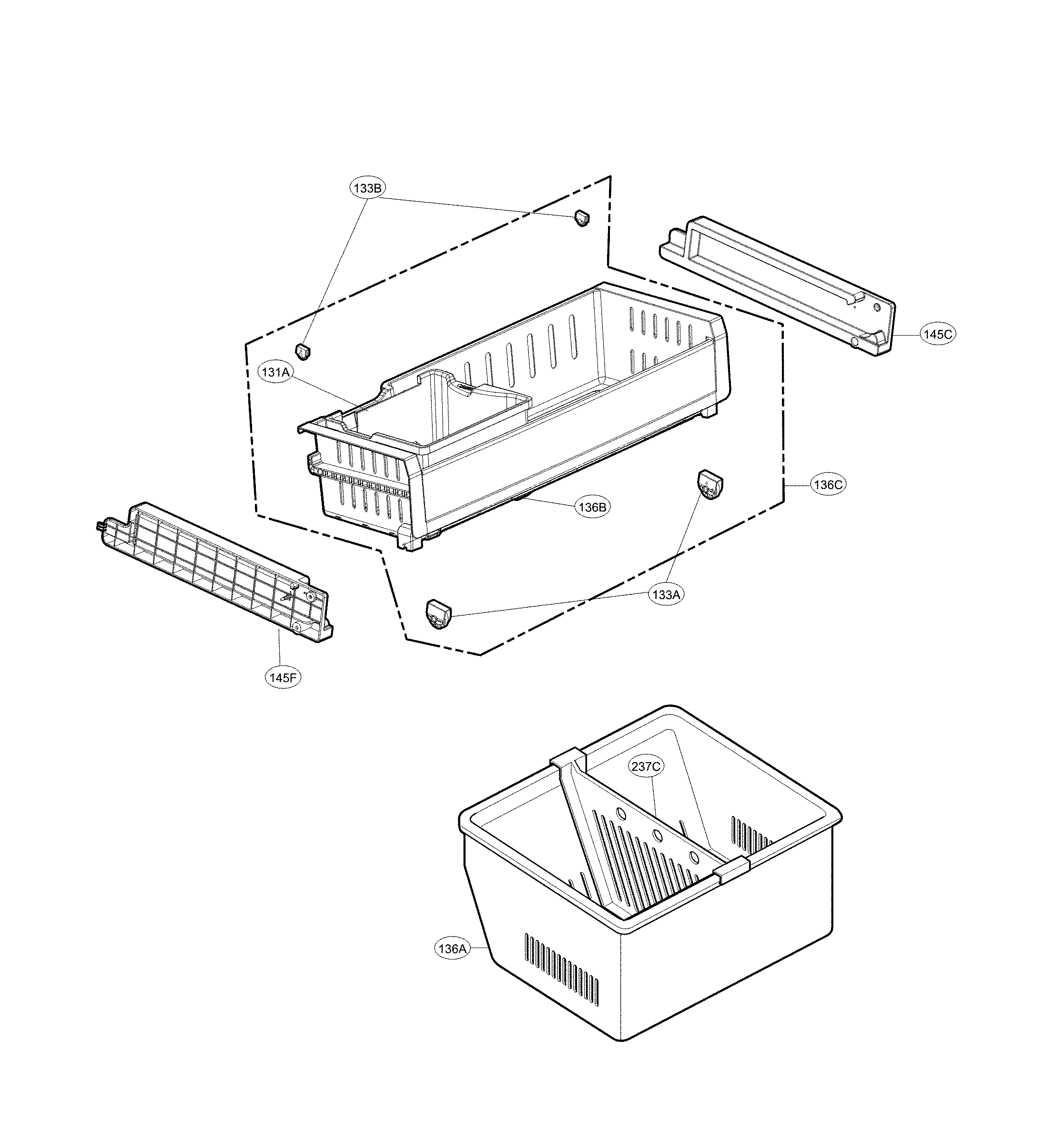 LG LFX25973ST/05 freezer parts diagram
