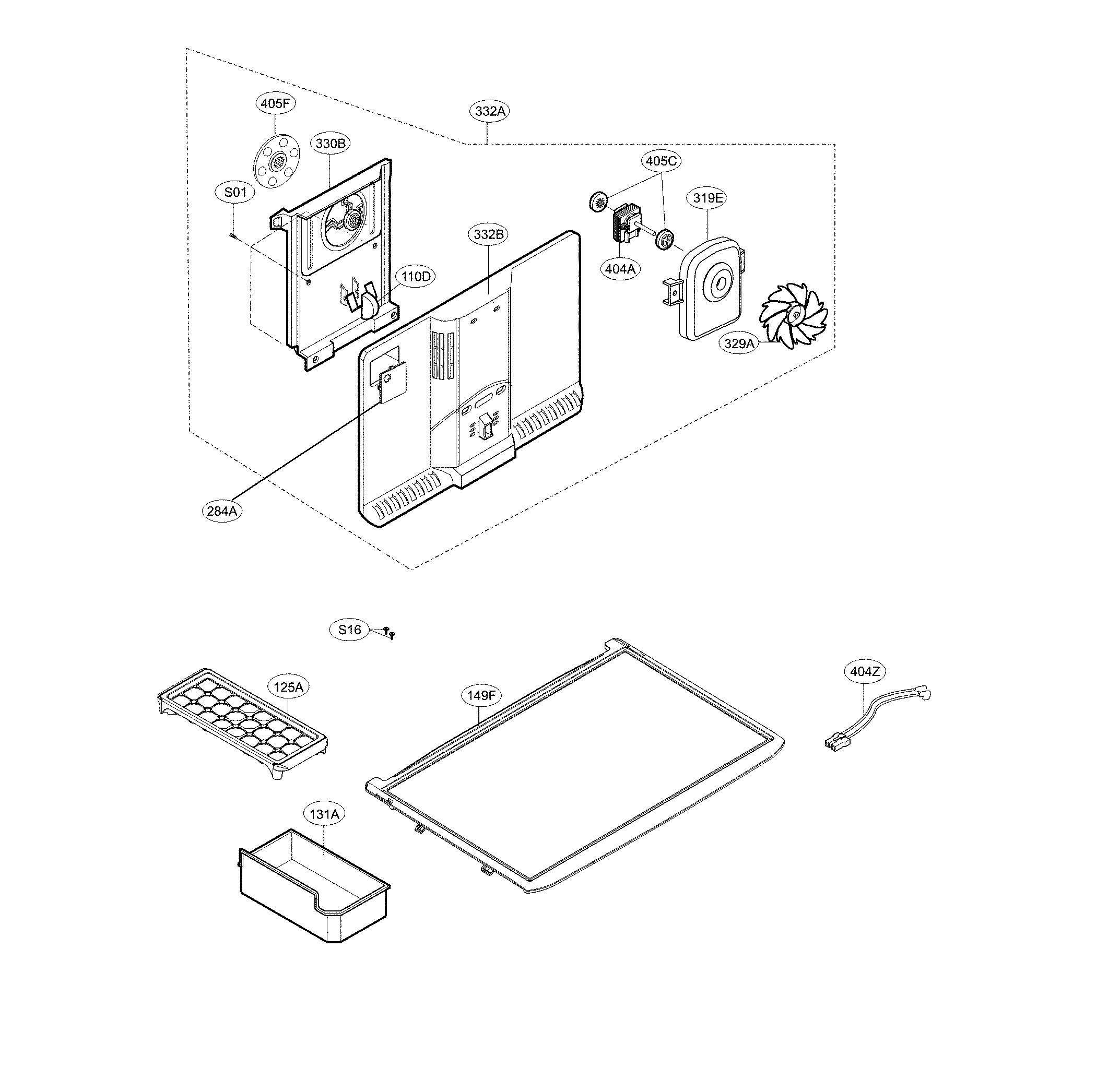 Kenmore 79568039211 freezer parts diagram