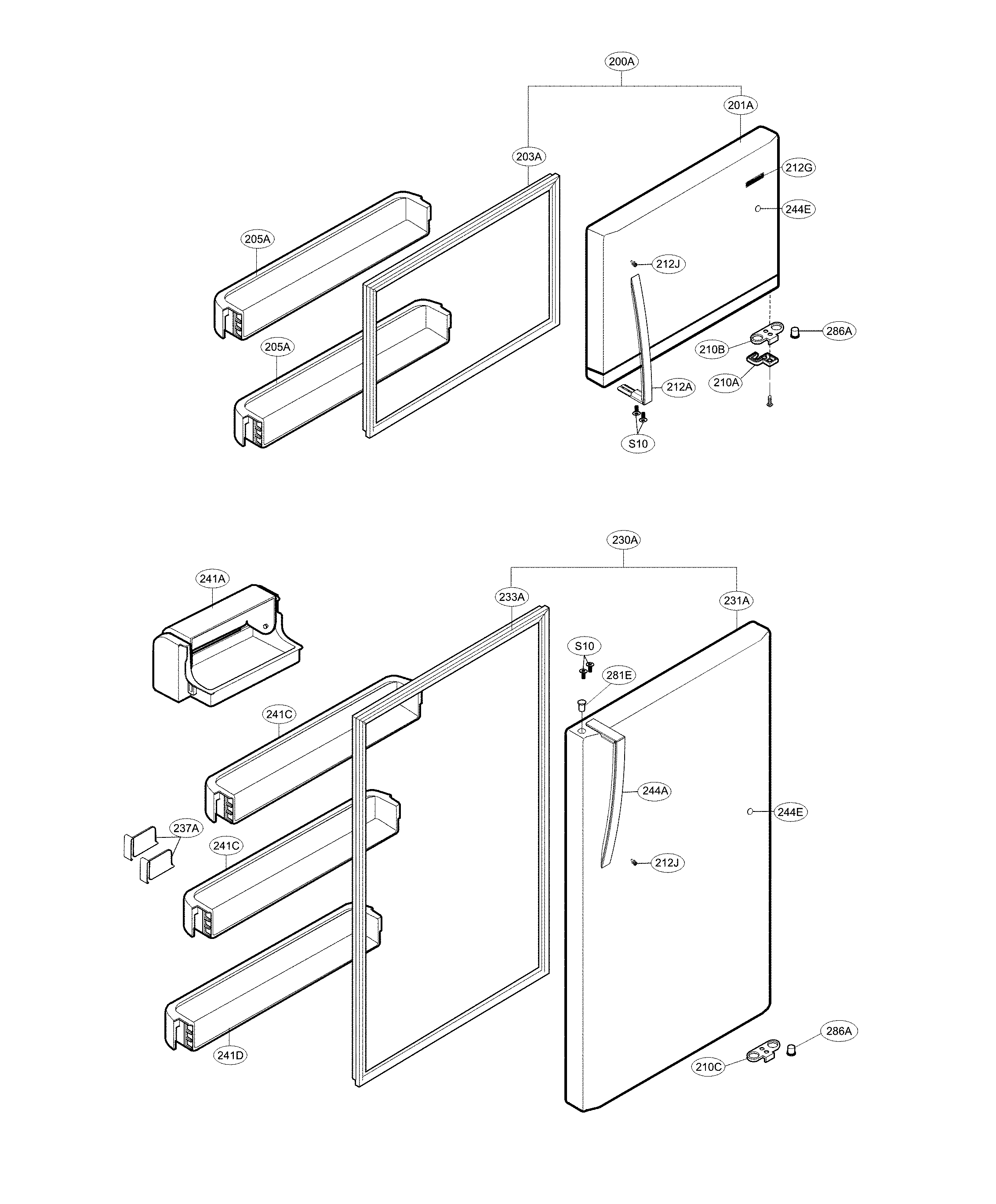 Kenmore 79568039211 door parts diagram