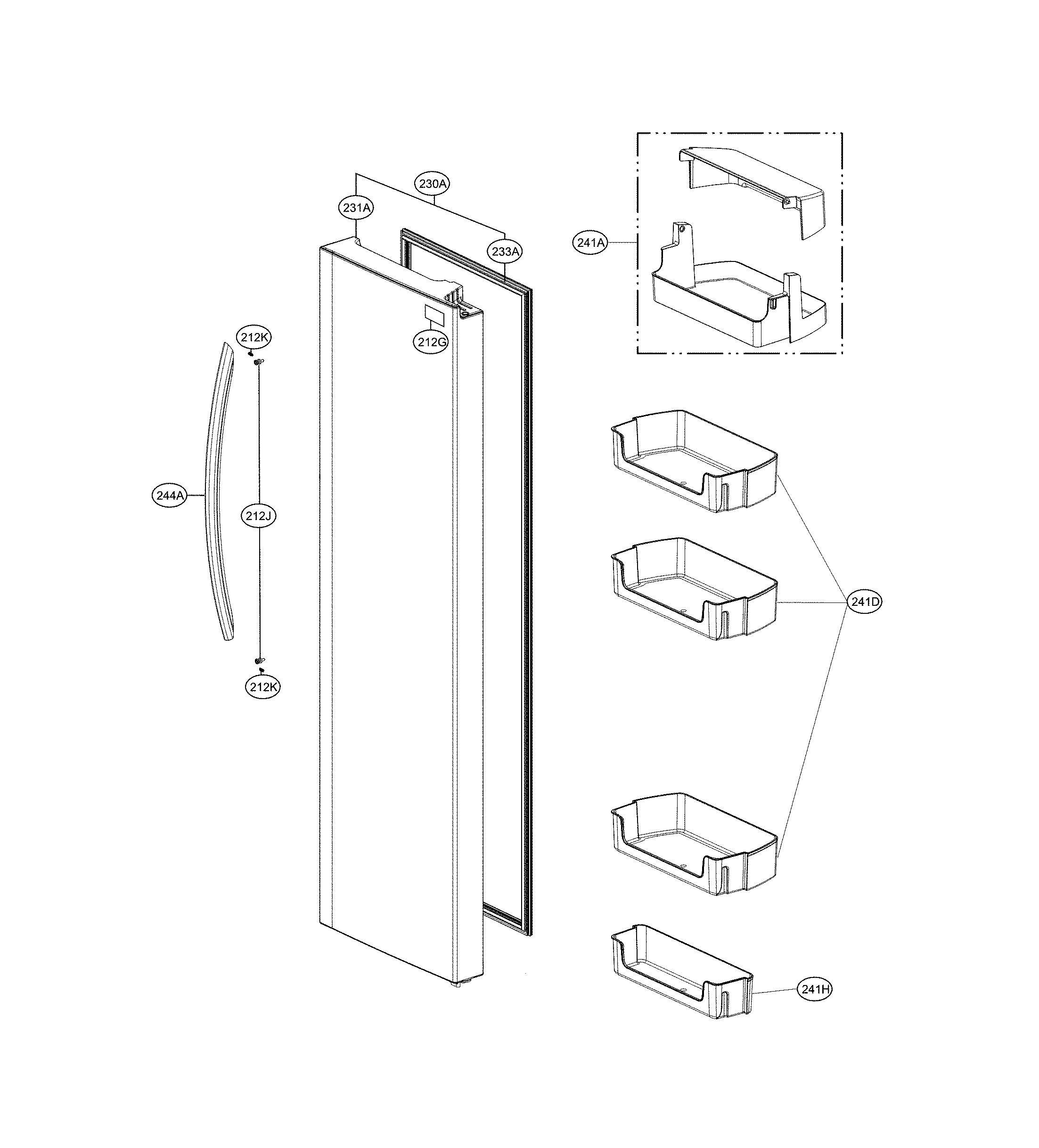 LG LSXS26326S/01 refrigerator door diagram