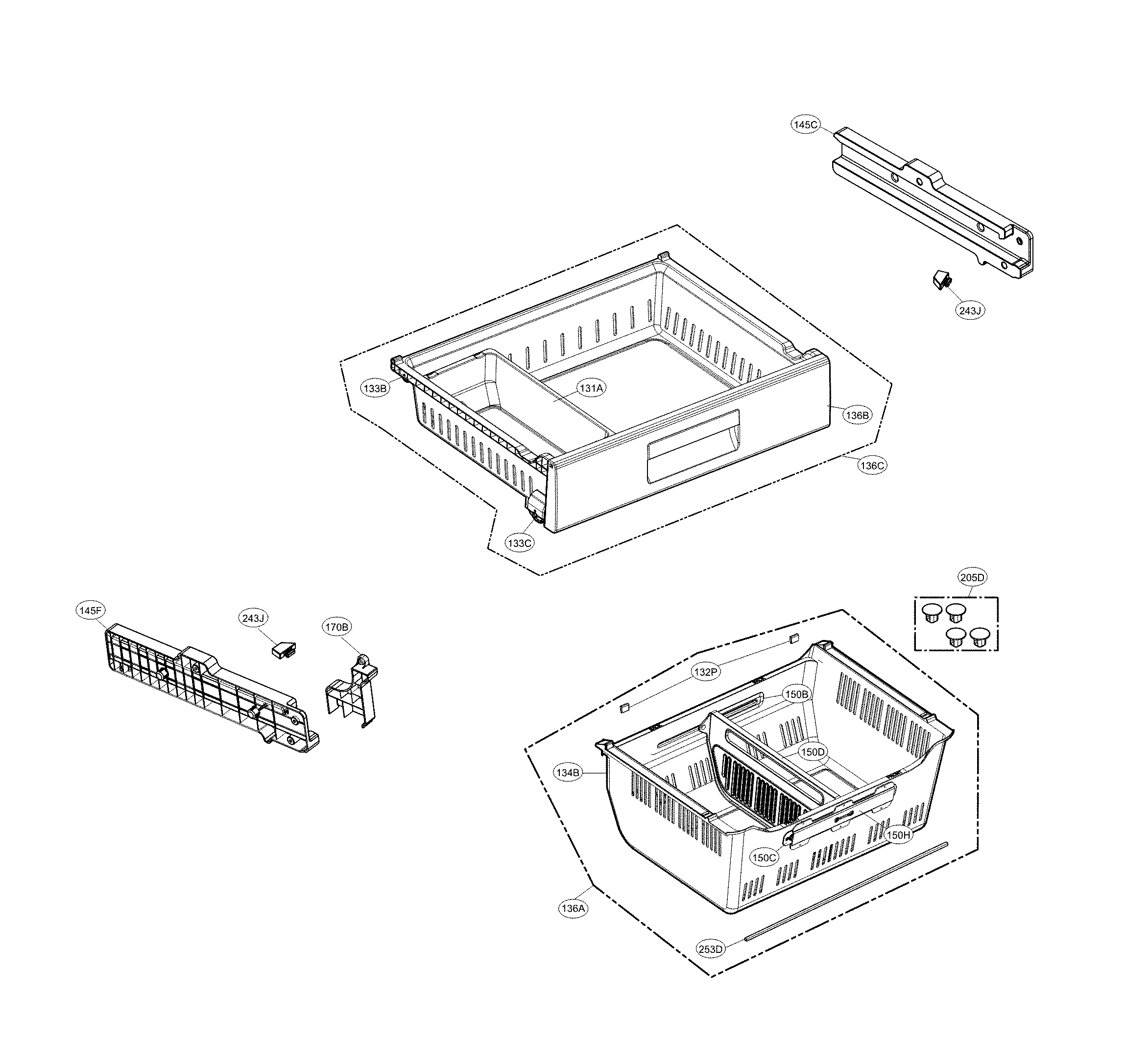 LG LFX29927ST/03 freezer parts diagram